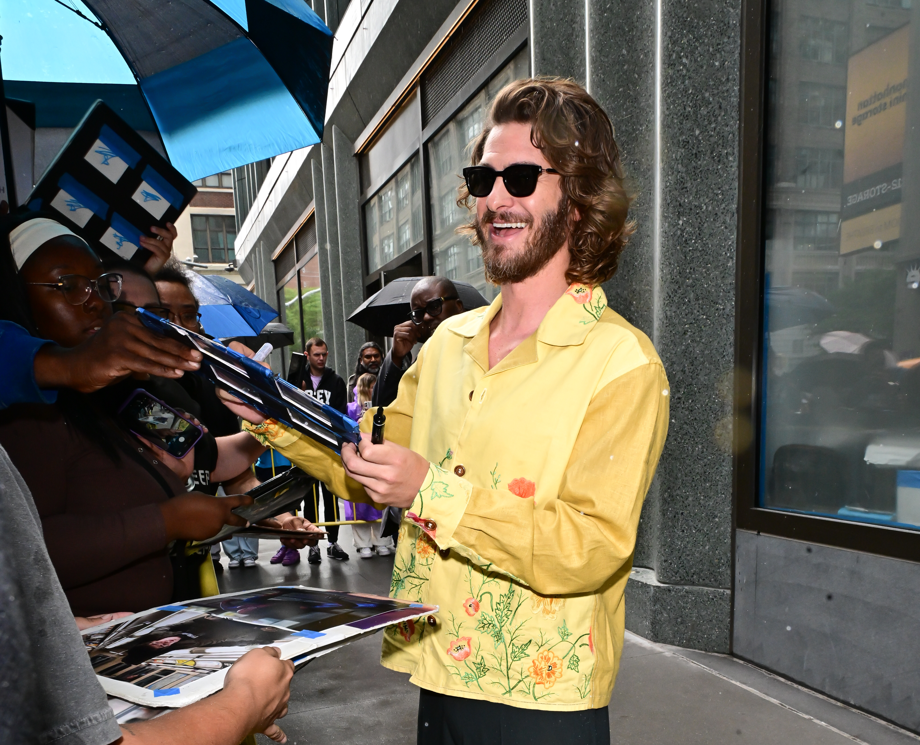 NEW YORK, NEW YORK - JULY 29: Andrew Garfield is seen outside ABC Studios on July 29, 2026 in New York City. (Photo by Raymond Hall/GC Images)