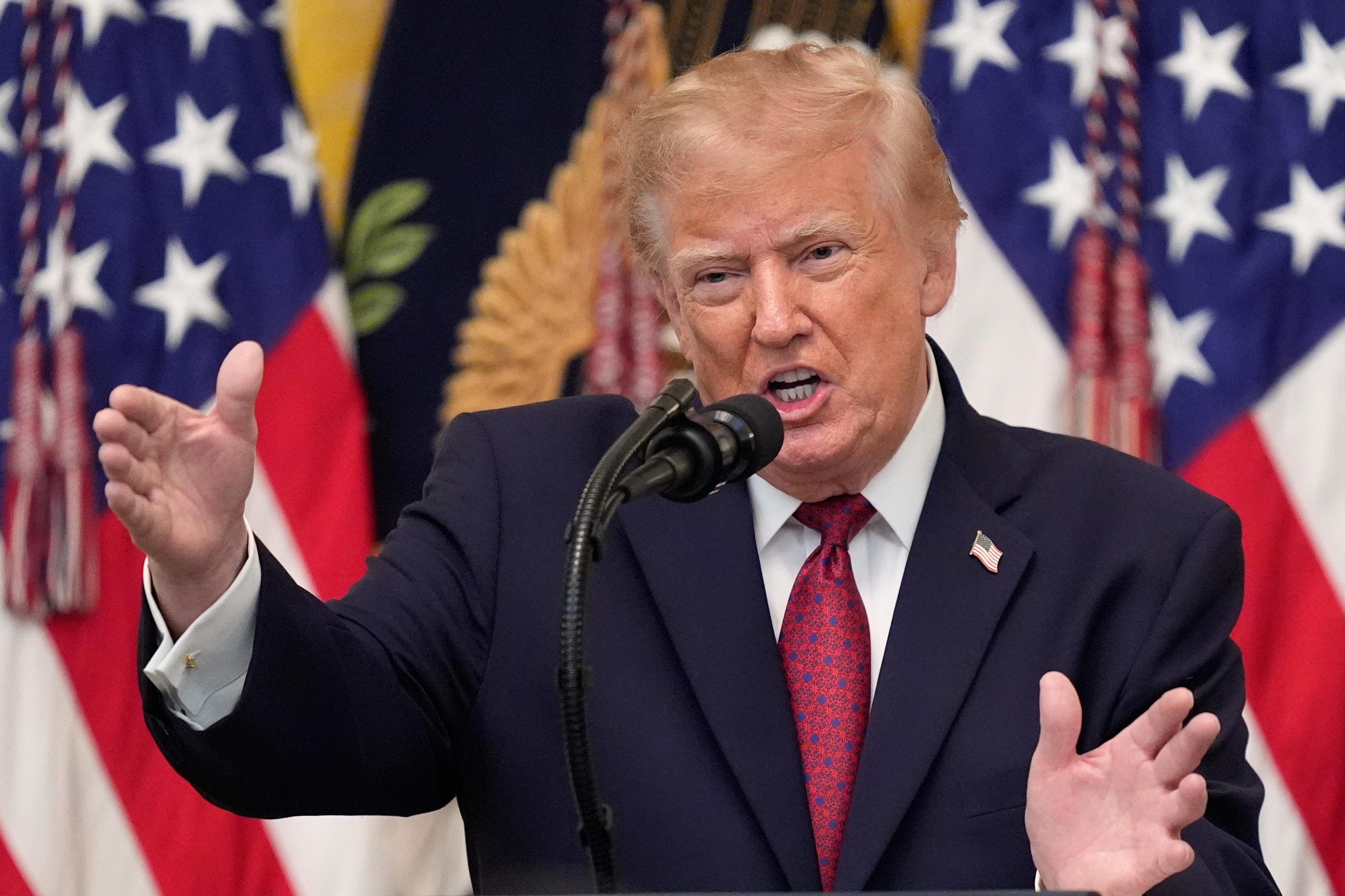 President Donald Trump speaks during an East Room event at the White House celebrating Hispanic Heritage Month, Wednesday, Sept. 30, 2026, in Washington. (AP Photo/Manuel Balce Ceneta)