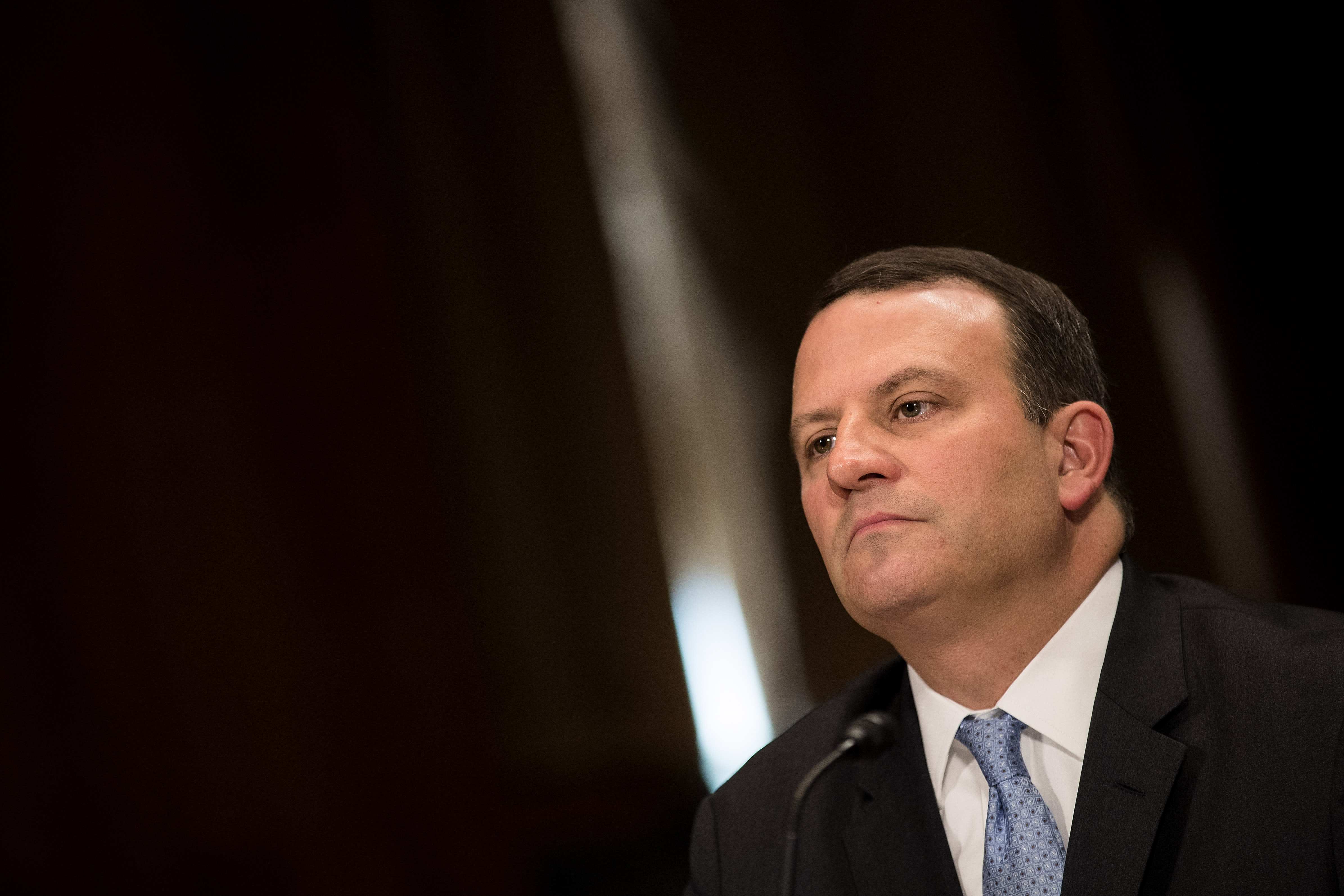 WASHINGTON, DC - JUNE 28: Timothy J. Kelly, nomineeto be a United States District Judge for the District of Columbia, looks on during a Senate Judiciary Committee nomination hearing on Capitol Hill, June 28, 2017 in Washington, DC. (Photo by Drew Angerer/Getty Images)