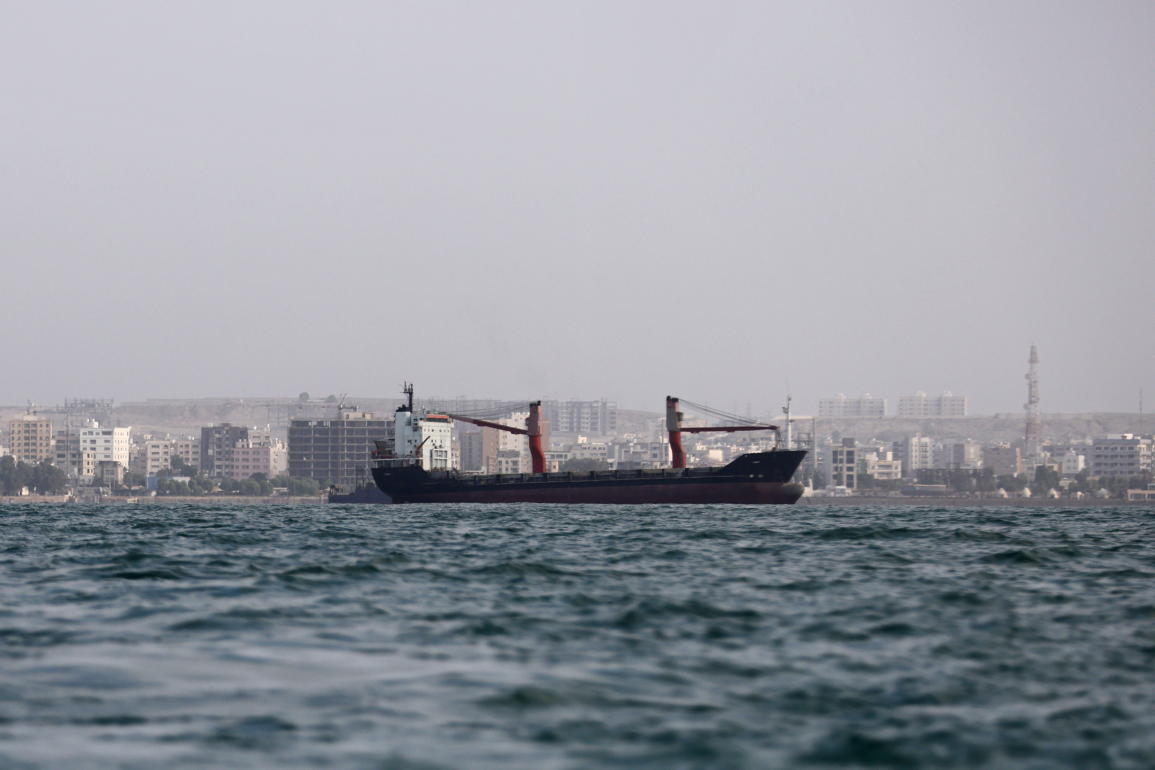 BANDAR ABBAS, IRAN - AUGUST 10: Ships are anchored in the Strait of Hormuz on August 10, 2026 off the coast of Bandar Abbas, Iran. In a recent statement, Iran's Supreme National Security Council said the vital waterway would not reopen until the United States