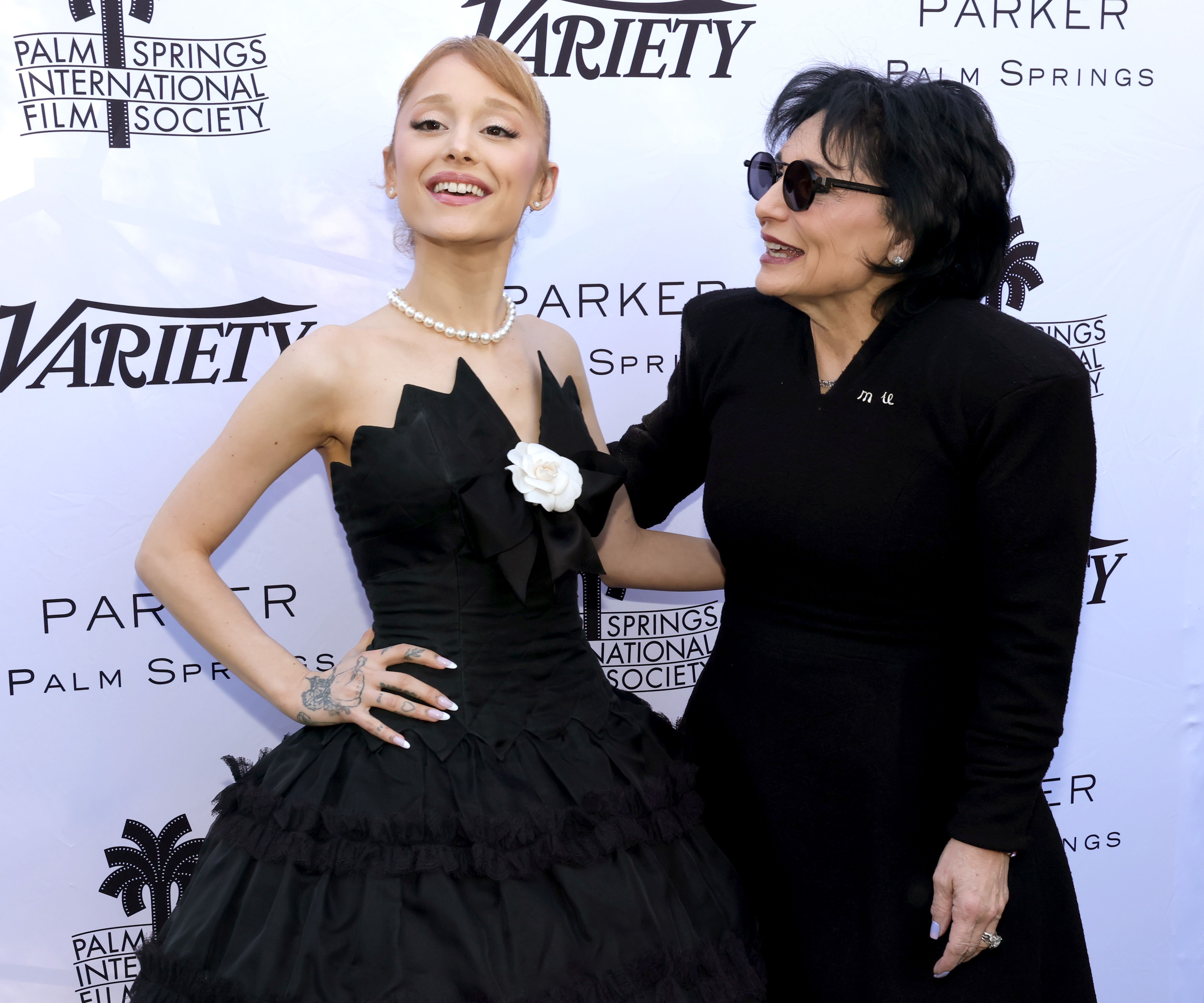 PALM SPRINGS, CALIFORNIA - JANUARY 04: (L-R) Ariana Grande and Joan Grande attend Variety presents The Creative Impact Awards and 10 Directors To Watch Brunch at Parker Palm Springs on January 04, 2025 in Palm Springs, California.  (Photo by Kevin Winter/Getty Images)