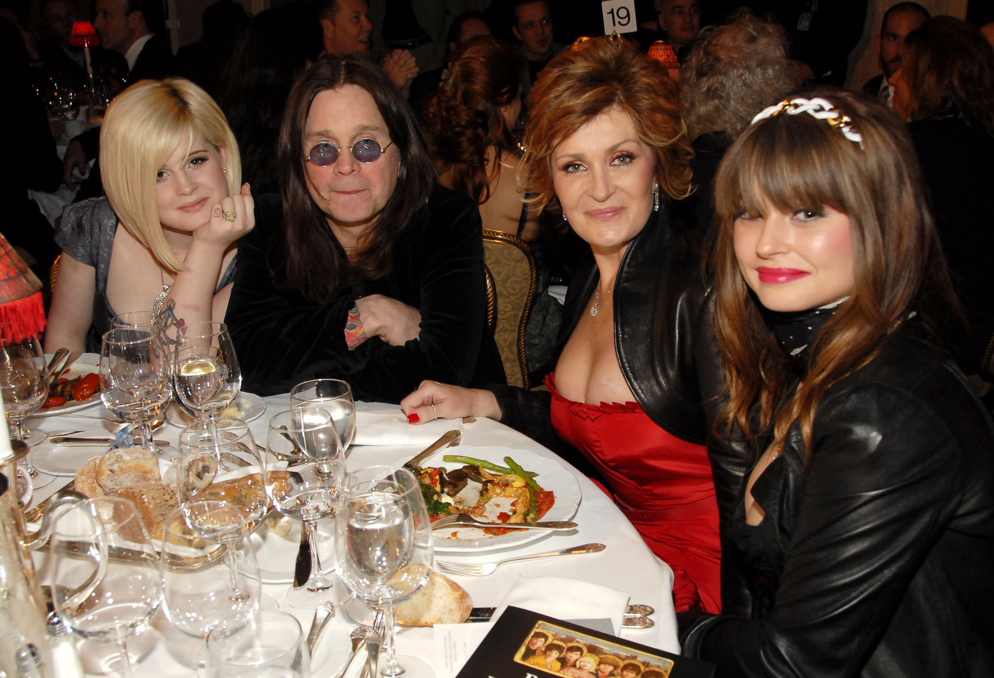 Kelly Osbourne, Ozzy Osbourne of Black Sabbath, inductee, Sharon Osbourne and Aimee Osbourne (Photo by KMazur/WireImage)