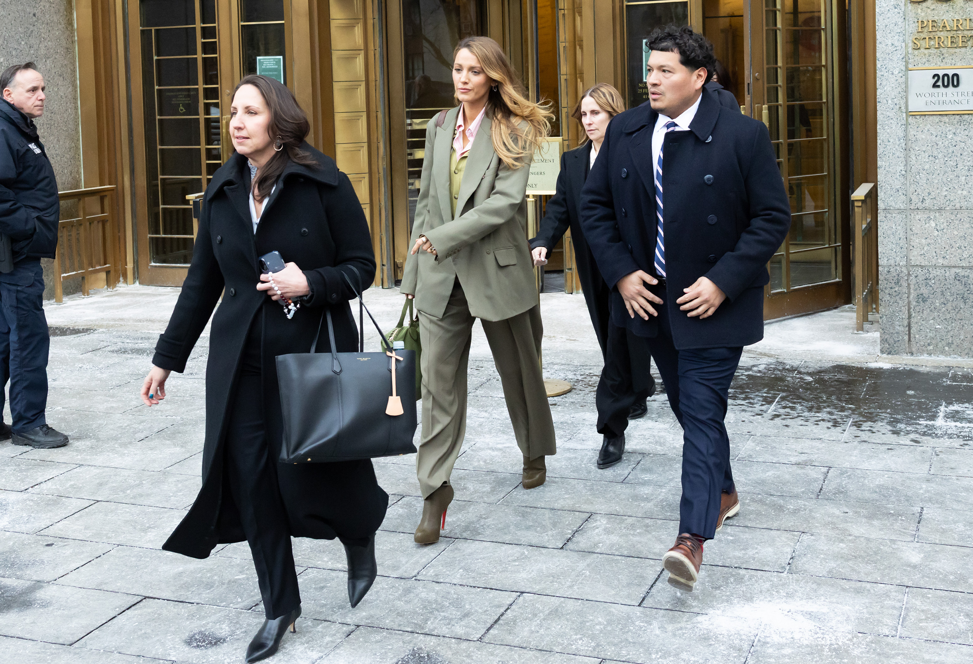 NEW YORK, NY - FEBRUARY 11: Blake Lively is seen departing the New York Federal Courthouse on February 11, 2026 in New York City.  (Photo by BG048/Bauer-Griffin/GC Images)