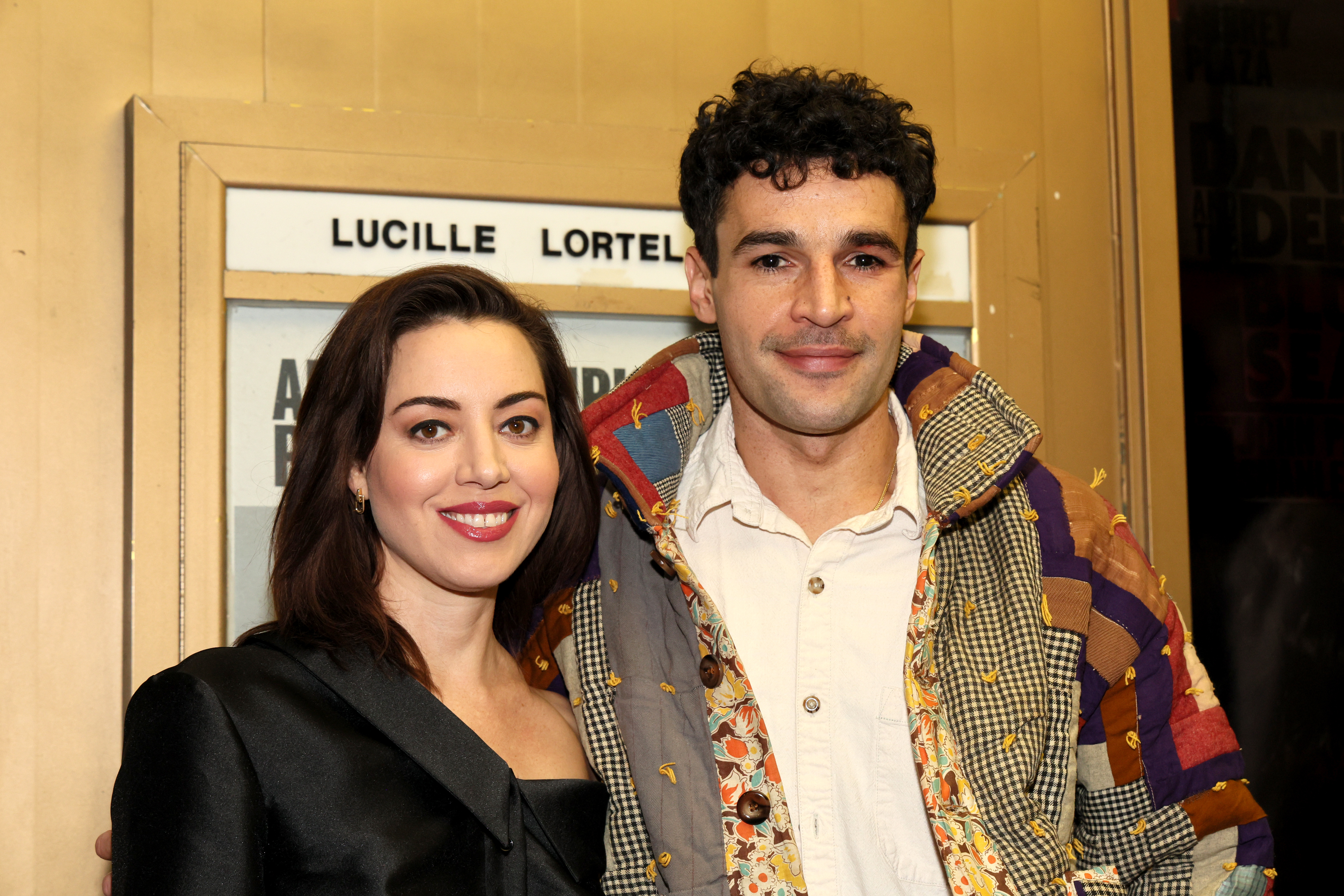 NEW YORK, NEW YORK - NOVEMBER 13: (L-R) Aubrey Plaza and Christopher Abbott attend