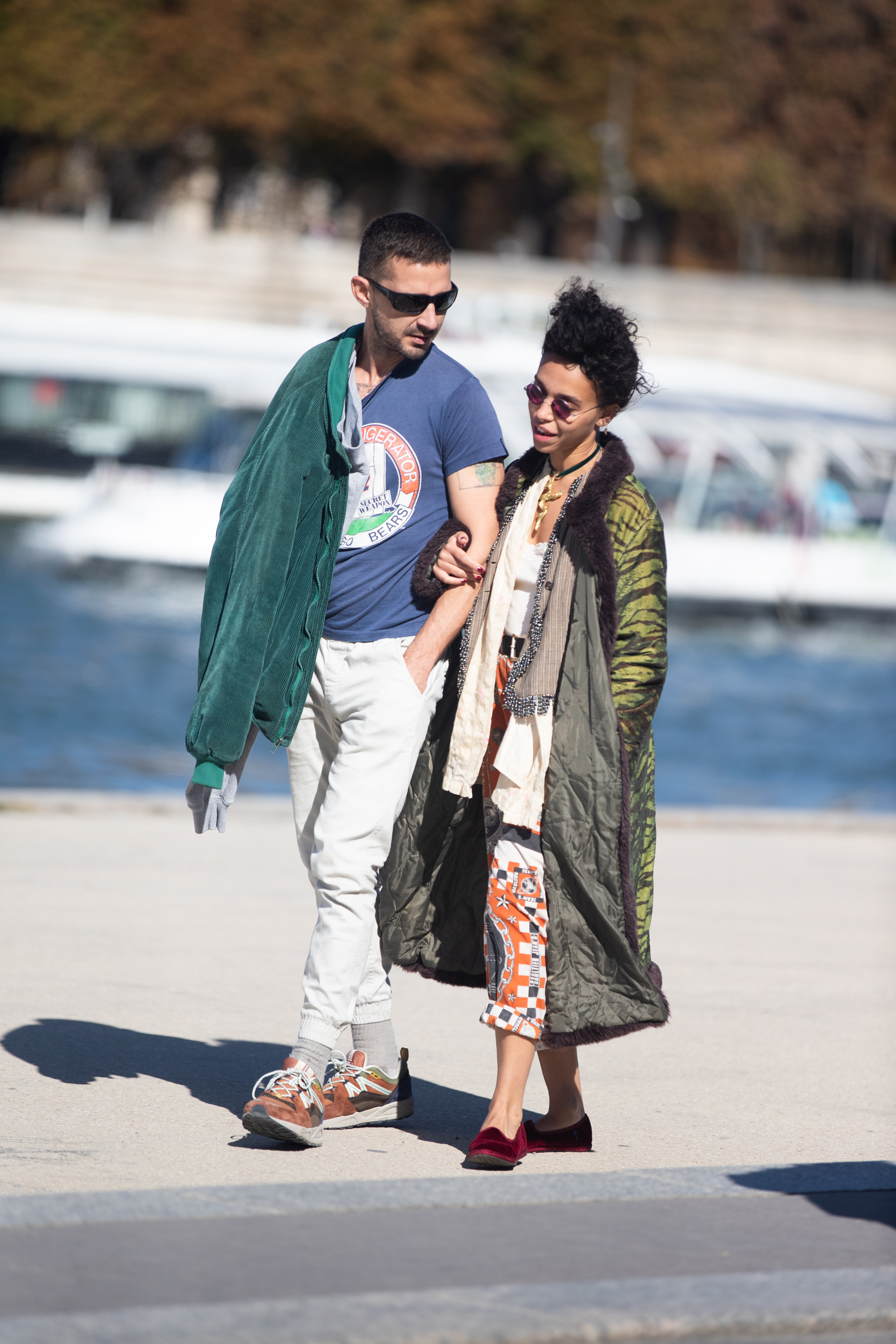 PARIS, FRANCE - SEPTEMBER 30: Shia LaBeouf and FKA Twigs are spotted on the Seine river on September 30, 2018 in Paris, France. (Photo by Melodie Jeng//GC Images)