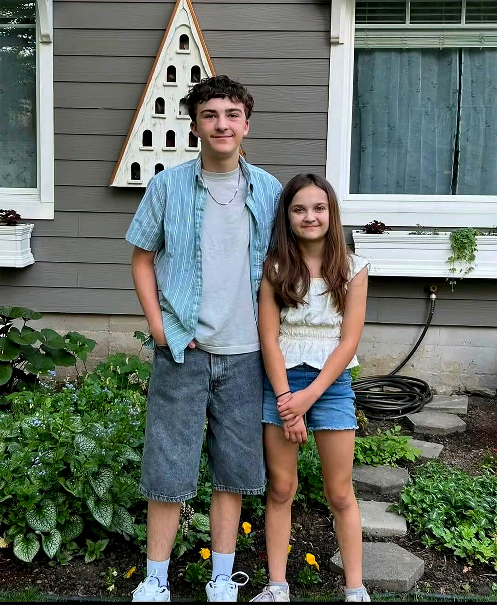 Landon and Charlotte Ghekiere of Billings, Montana, are seen in an undated photo provided by their mother, Erica Schneider. (Erica Schneider via AP)