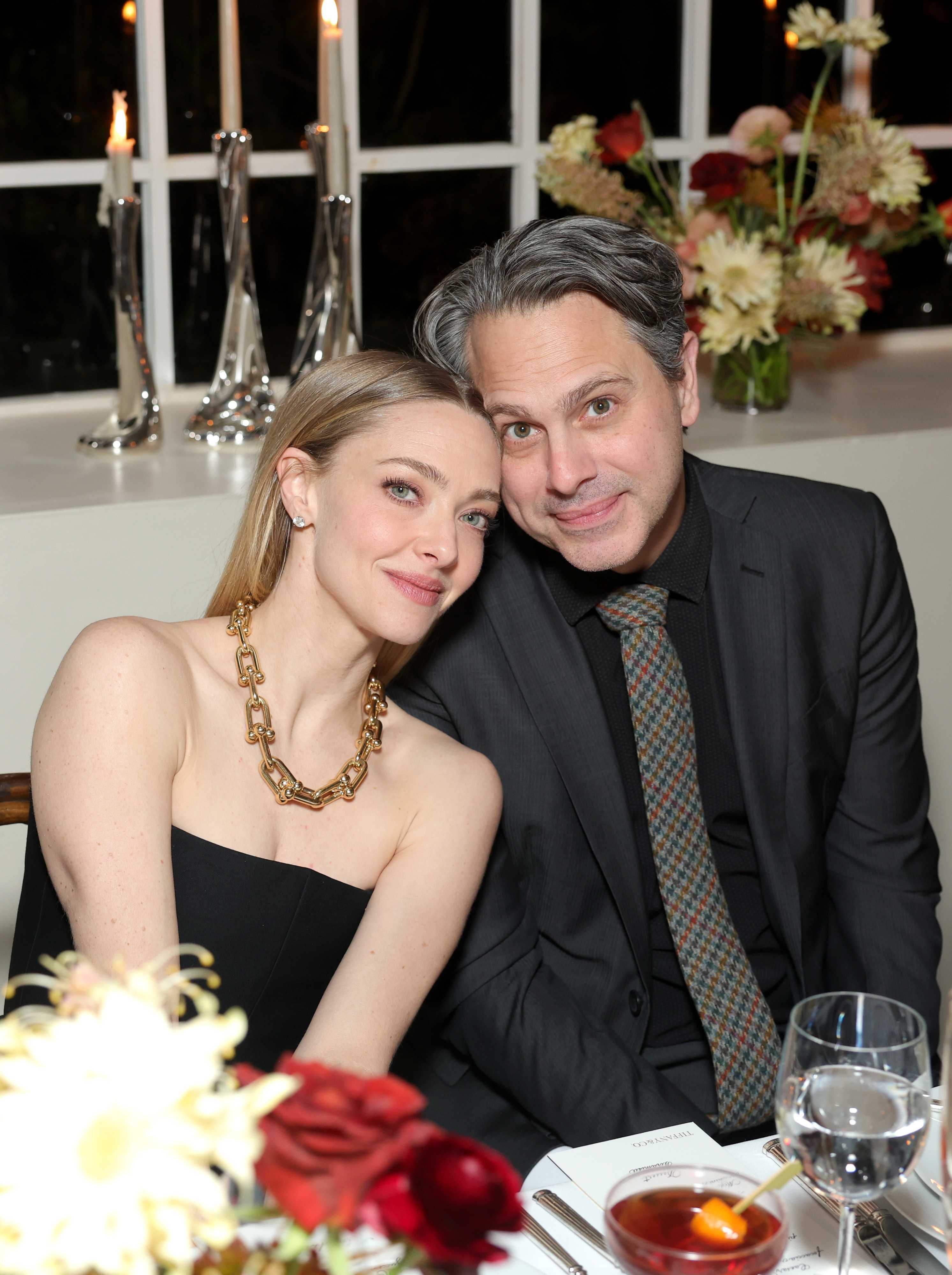 Amanda Seyfried and Thomas Sadoski attend Tiffany & Co. Celebrate Amanda Seyfried’s Golden Globe Nomination for “The Testament of Ann Lee” at Chateau Marmont on January 09, 2026 in Los Angeles,...