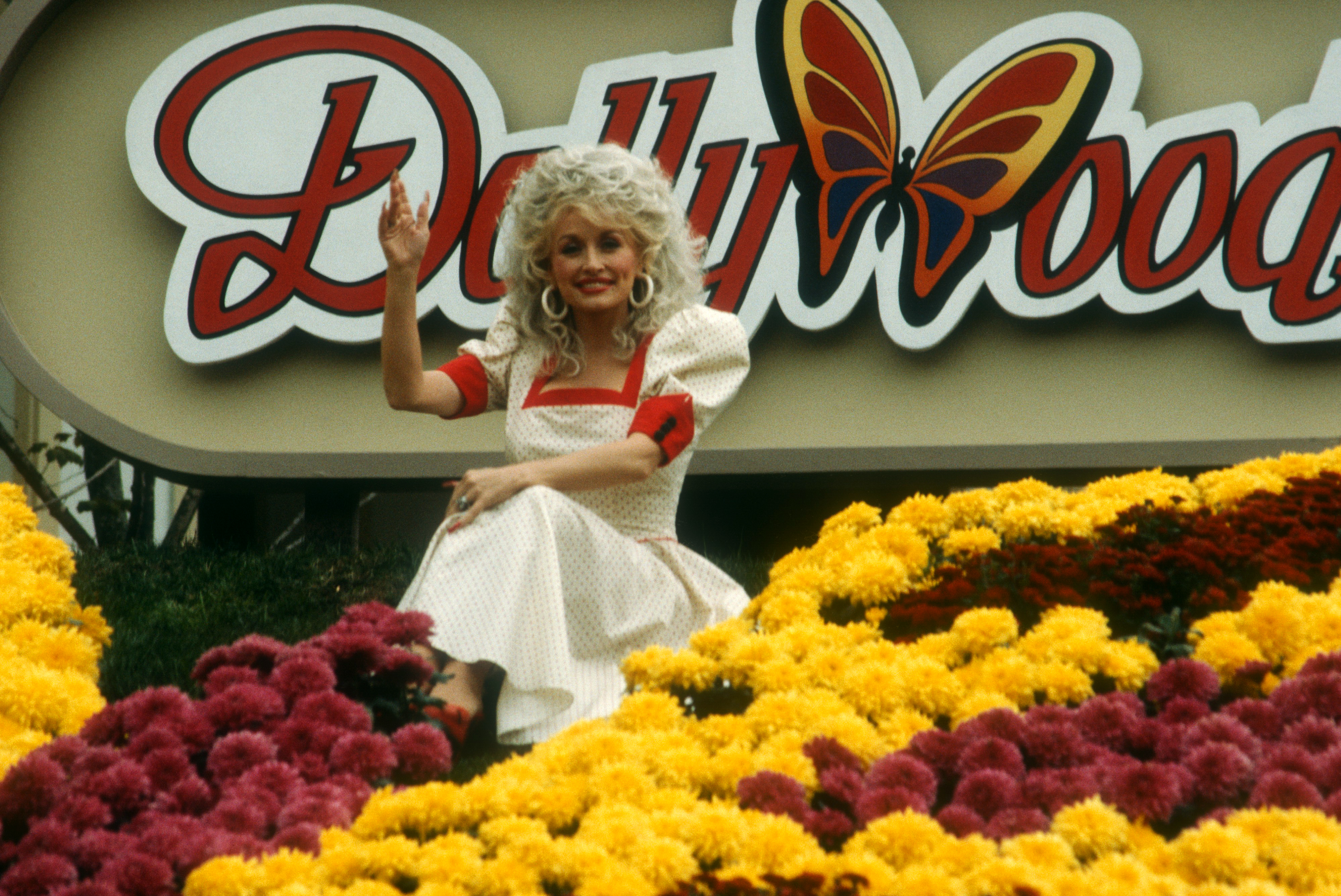 PIGEON FORGE, TN - OCTOBER 24:  American singer and songwriter Dolly Parton poses for a portrait at Dollywood on October 24, 1988 in Pigeon Forge, Tennessee.  (Photo by Ron Davis/Getty Images)