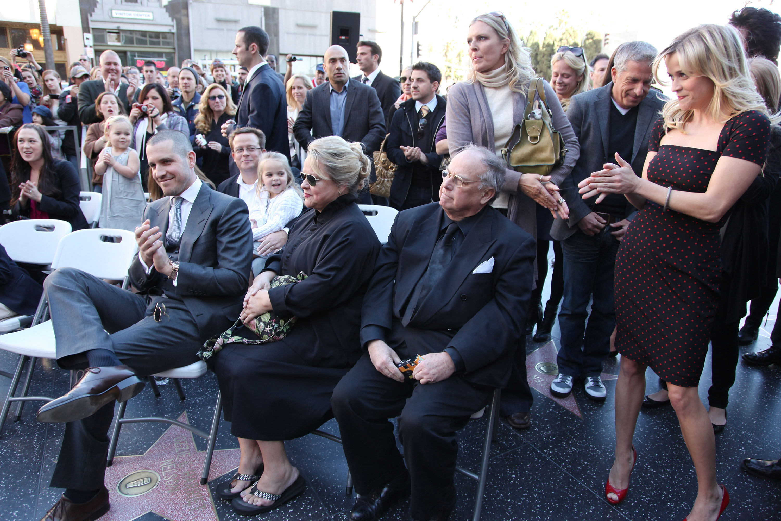 Boyfriend Jim Toth, Betty Reese and John Witherspoon with daughter Reese Witherspoon at Reese Witherspoon Star on Walk of Fame Ceremony on December 1, 2010 in Hollywood, California.