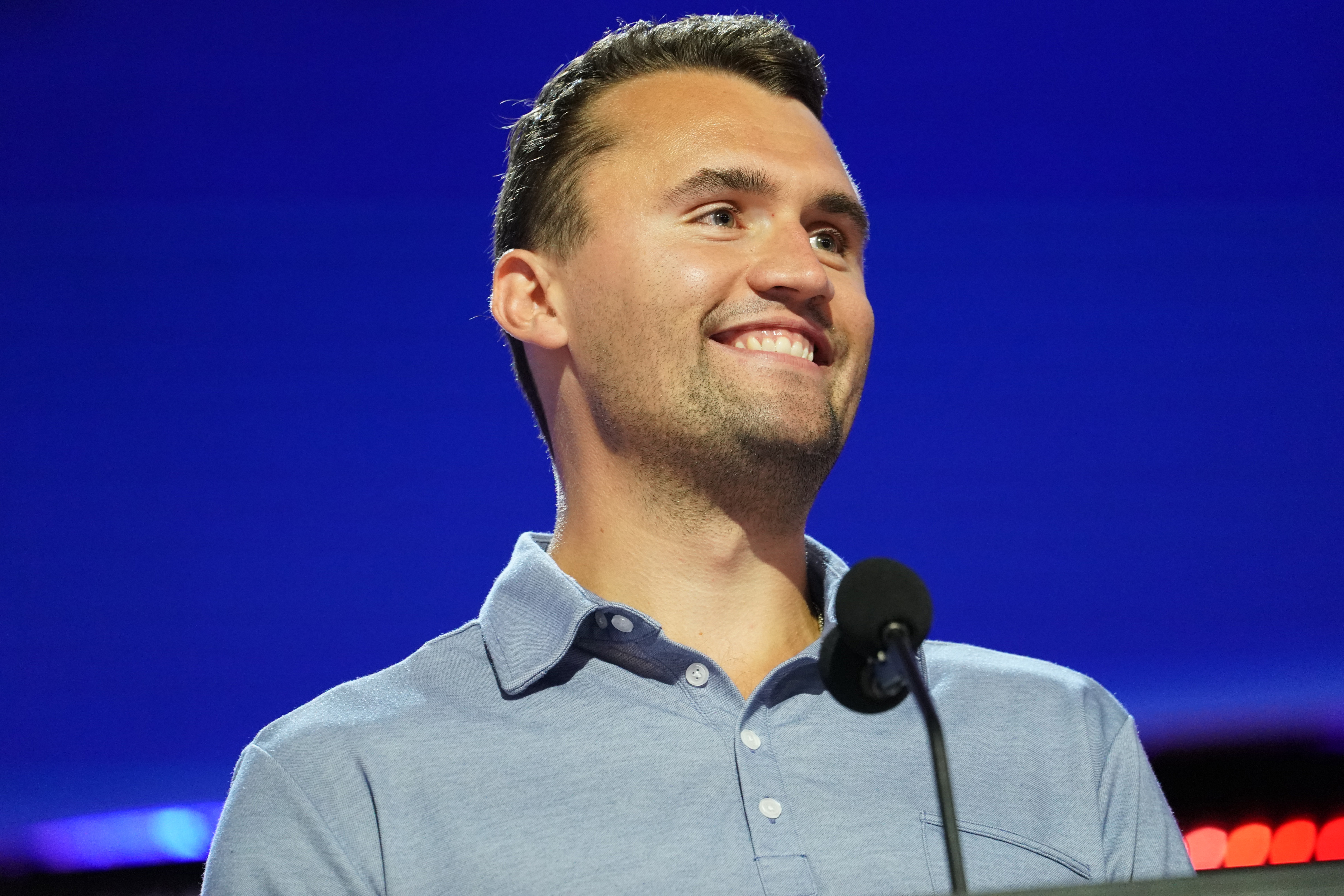 MILWAUKEE, WISCONSIN - JULY 14: Turning Point USA Founder Charlie Kirk is seen onstage at the Fiserv Forum during preparations for the Republican National Convention (RNC) on July 14, 2024, in Milwaukee, Wisconsin. Delegates, politicians, and the Republican faithful are arriving in Milwaukee for the annual convention, concluding with former President Donald Trump accepting his party's presidential nomination. The RNC takes place from July 15-18. (Photo by Andrew Harnik/Getty Images)
