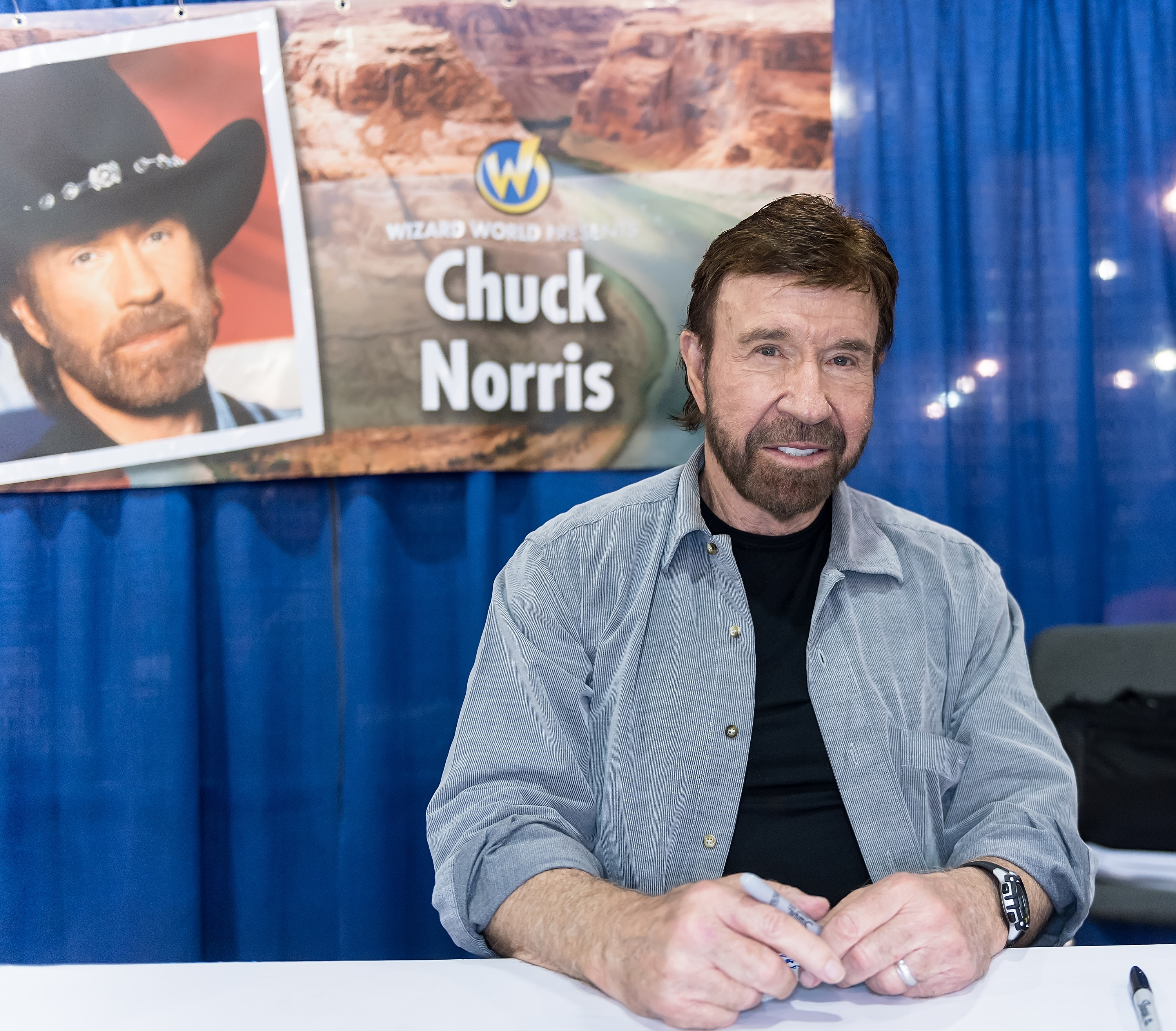 PHILADELPHIA, PA - JUNE 03:  Martial artist/actor Chuck Norris make his Wizard World Comic Con debut during Wizard World Comic Con Philadelphia 2017 - Day 3 at Pennsylvania Convention Center on June 3, 2017 in Philadelphia, Pennsylvania.  (Photo by Gilbert Carrasquillo/Getty Images)