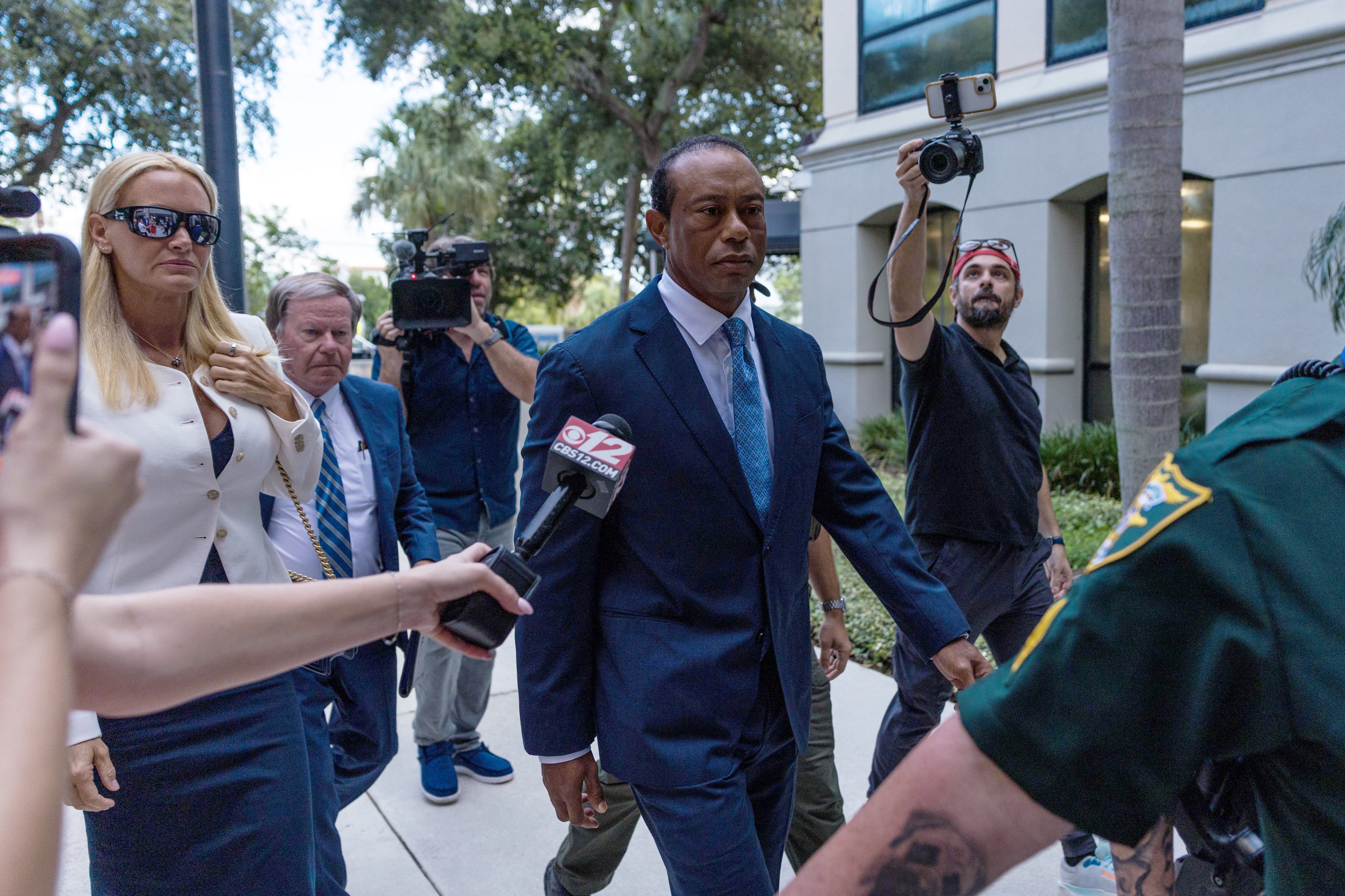 STUART, FLORIDA - SEPTEMBER 2: Tiger Woods attends a court hearing at Martin County Courthouse on September 2, 2026 in Stuart, Florida. Tiger Woods is expected to change his plea in the case over a DUI crash that occurred on March 27, 2026, on Jupiter Island in Martin County. (Photo by Saul Martinez/Getty Images)