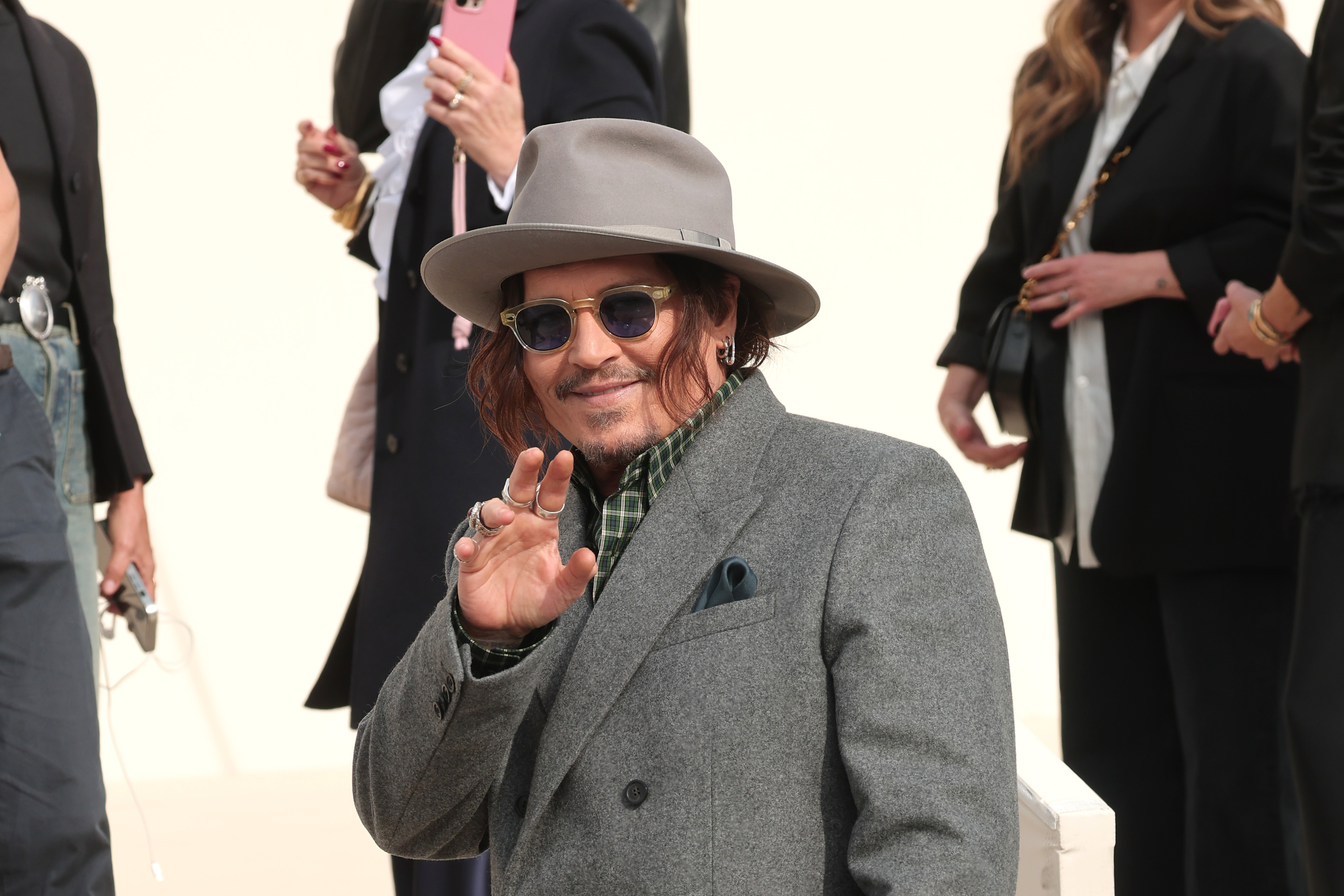 PARIS, FRANCE - OCTOBER 01: Johnny Depp attends the Christian Dior Womenswear Spring/Summer 2026 show as part of Paris Fashion Week on October 01, 2025 in Paris, France. (Photo by Jacopo Raule/Getty Images)