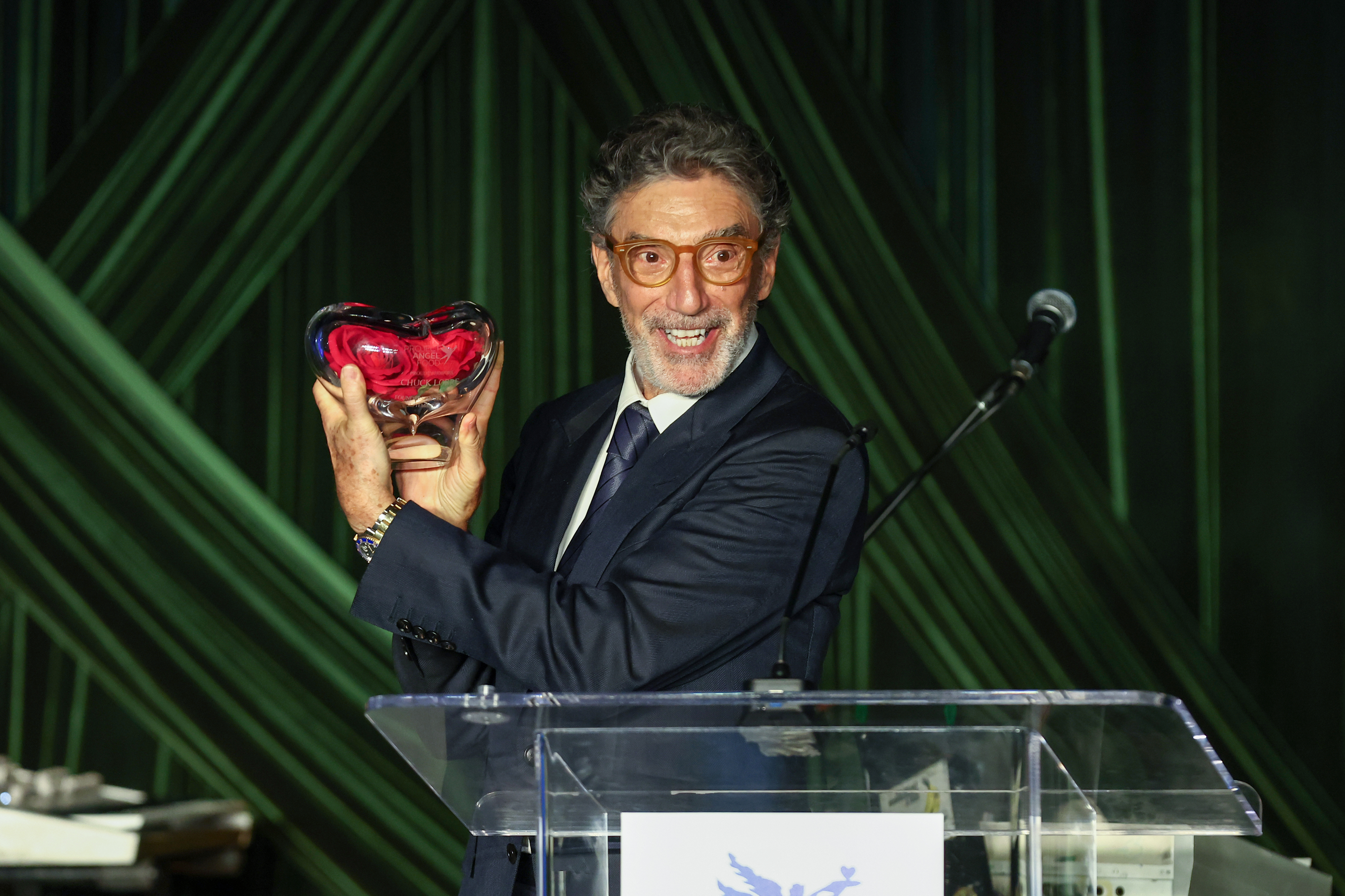 \Chuck Lorre accepts an award onstage during Project Angel Food's Angel Awards 2026 at The Chuck Lorre Family Foundation Campus on September 26, 2026 in Los Angeles, California (Tommaso Boddi/Getty Images for Project Angel Food)