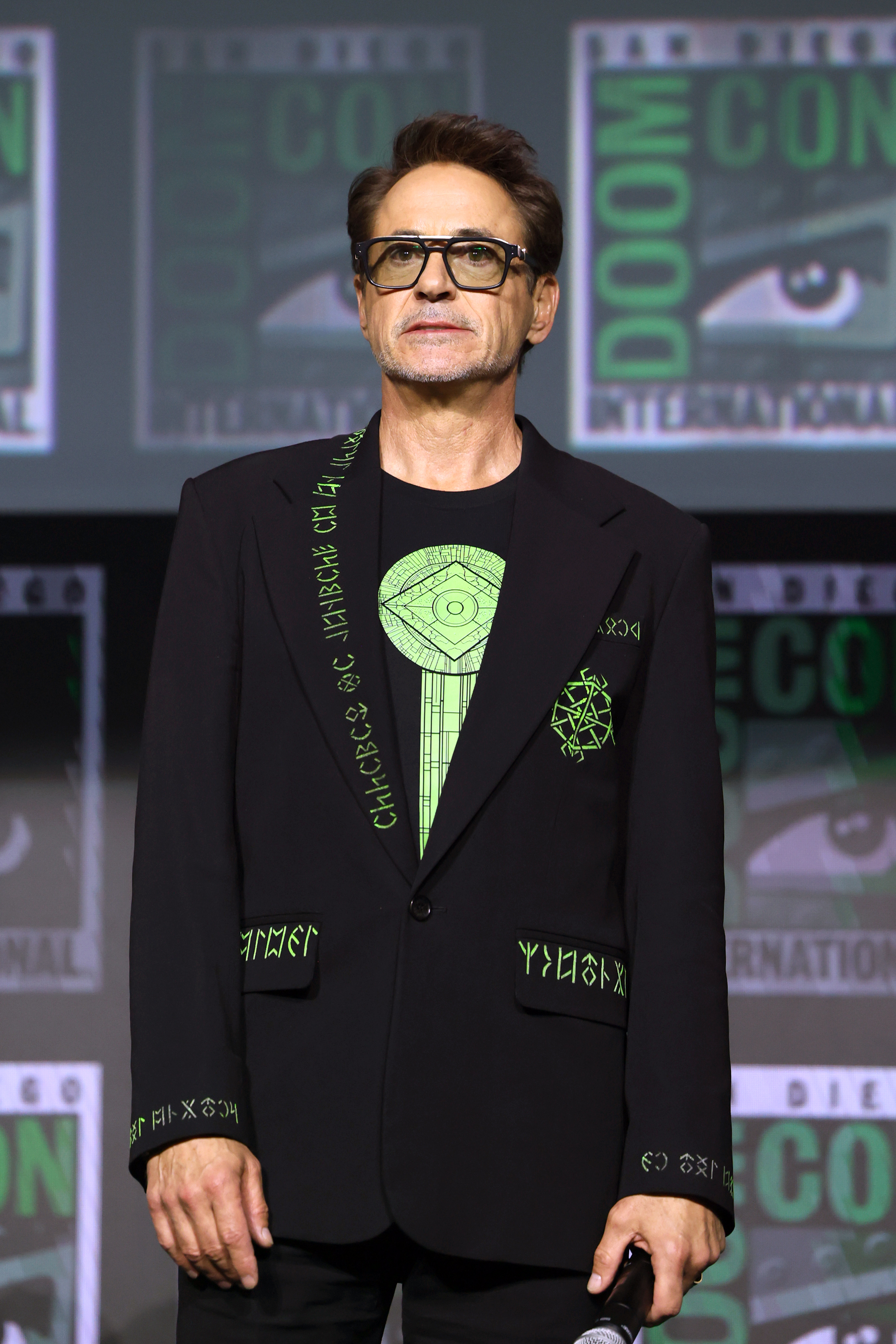 Robert Downey Jr. is seen onstage during the Marvel Studios Panel at 2026 San Diego Comic-Con on July 25, 2026 in San Diego, California( Jesse Grant/Getty Images for Disney)