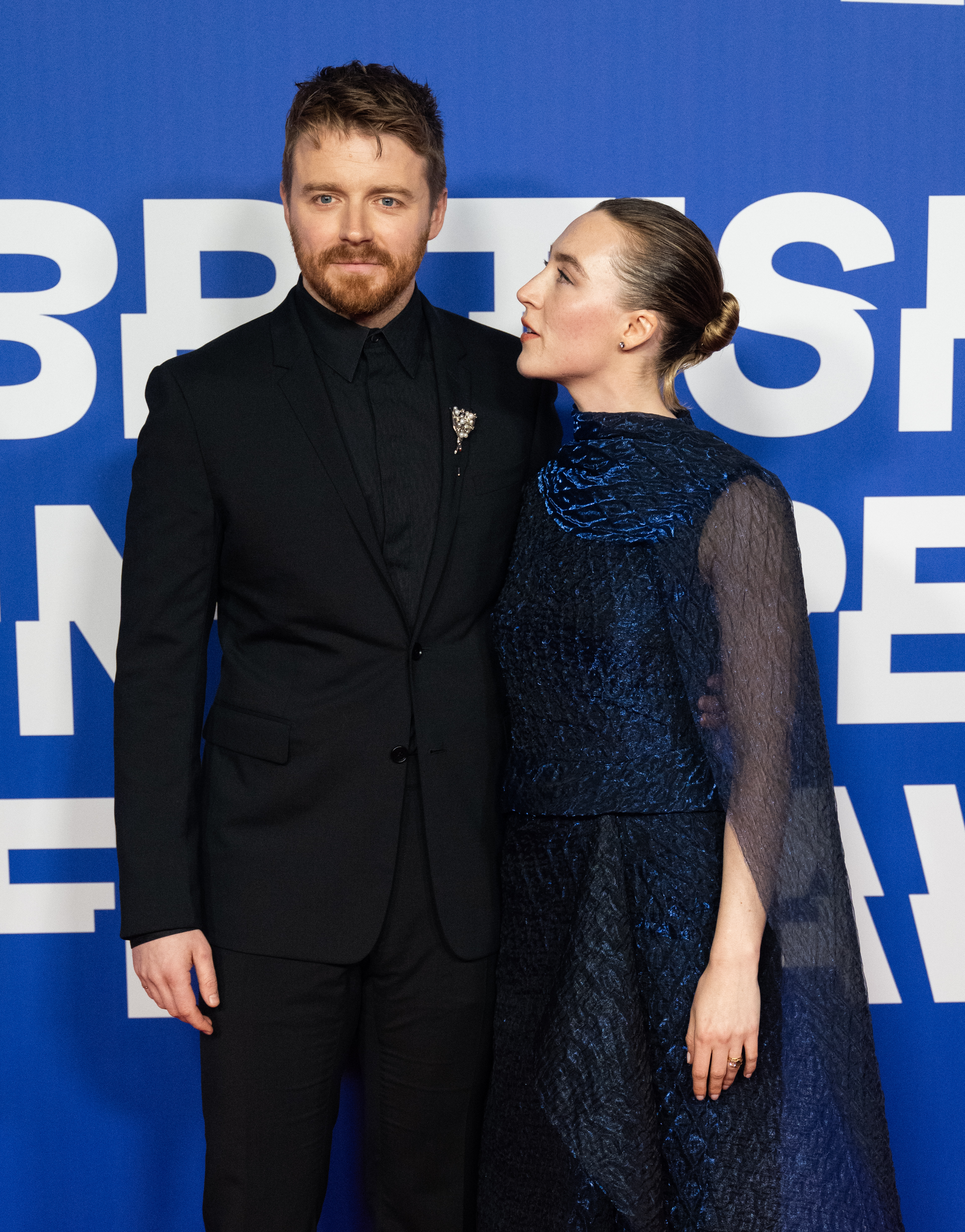 LONDON, ENGLAND - DECEMBER 08: Jack Lowden and Saoirse Ronan attend the 27th British Independent Film Awards at The Roundhouse on December 08, 2024 in London, England. (Photo by Samir Hussein/WireImage)