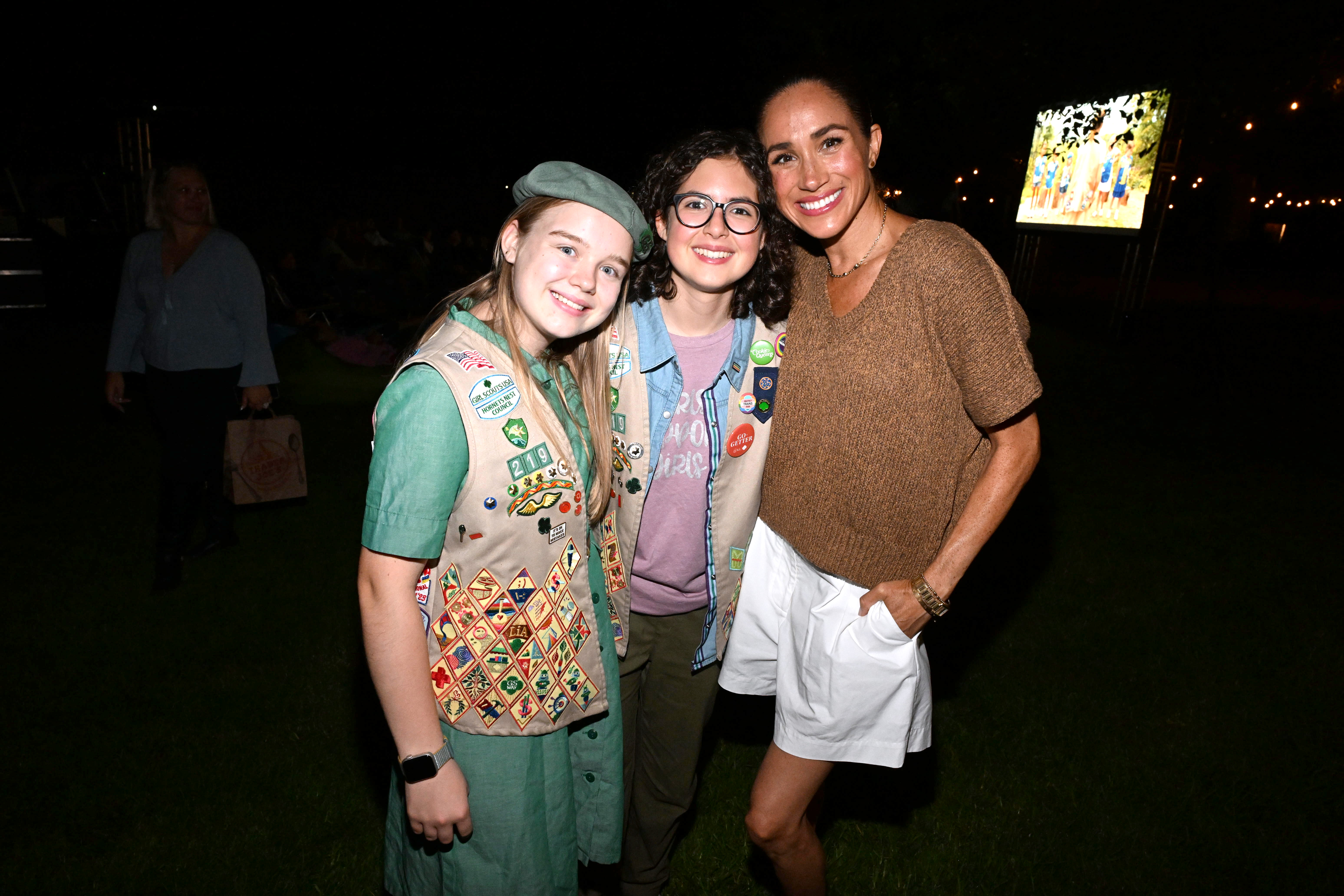 OJAI, CALIFORNIA - JULY 29: Olive, Celia and Meghan, Duchess of Sussex are seen at a special screening of Roadside Attractions'