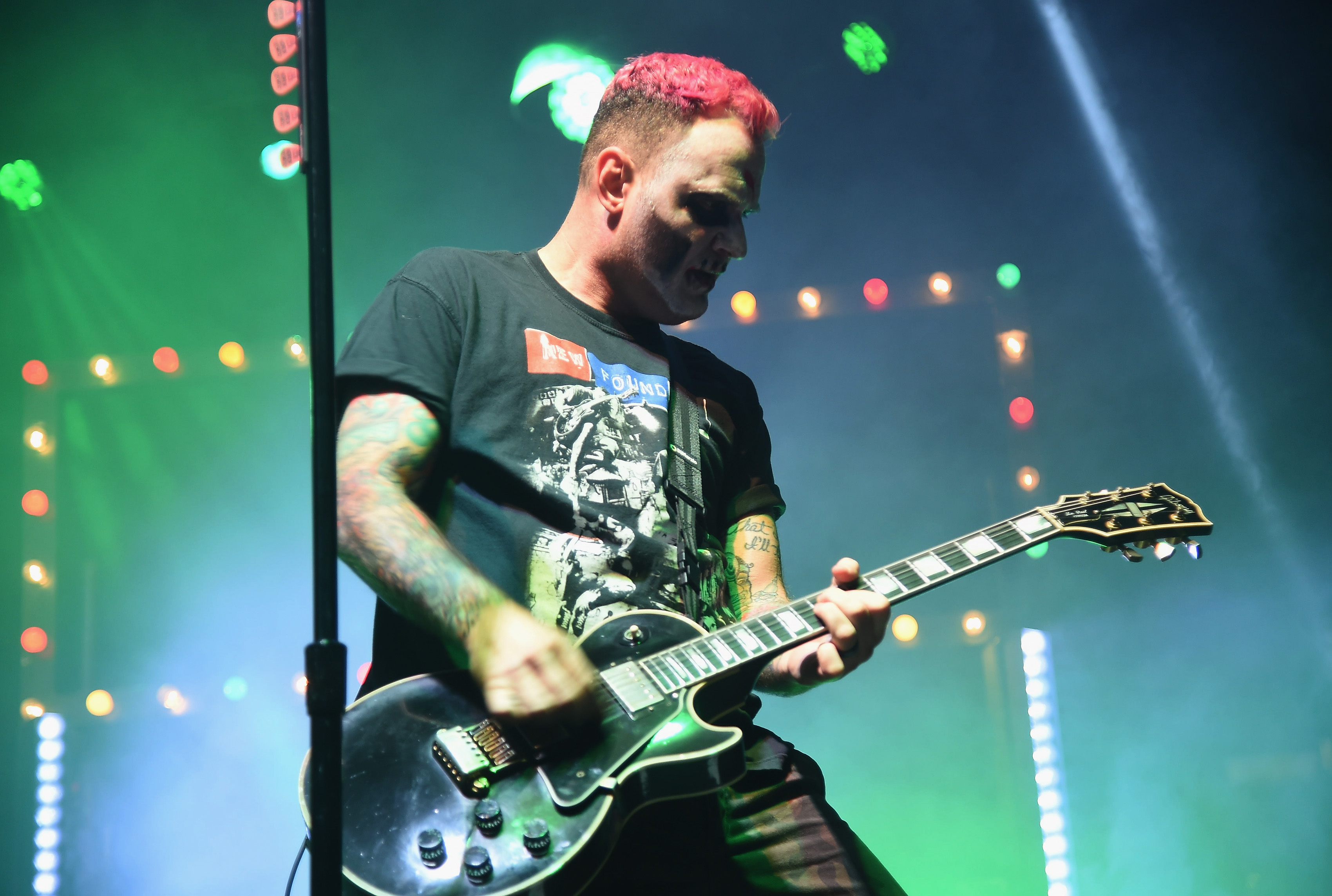 NEW YORK, NEW YORK - OCTOBER 08: Chad Gilbert of the group New Found Glory performs onstage at Rooftop At Pier 17 on October 08, 2021 in New York City. (Photo by Gary Gershoff/Getty Images)
