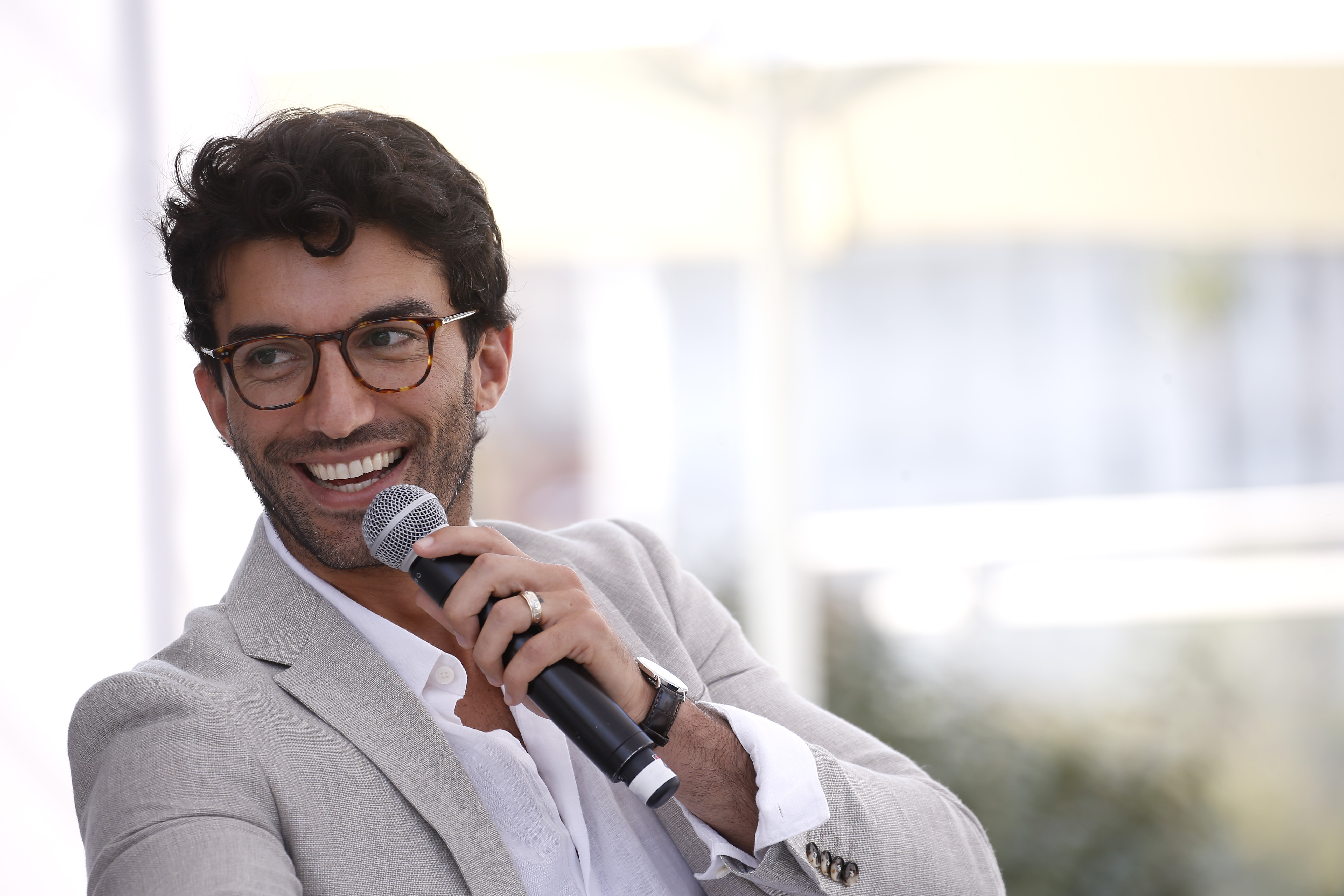 CANNES, FRANCE - JUNE 18: Actor Justin Baldoni speaks on stage at during the P&G session at the Cannes Lions 2019 : Day Two on June 18, 2019 in Cannes, France. (Photo by Richard Bord/Getty Images for Cannes Lions)