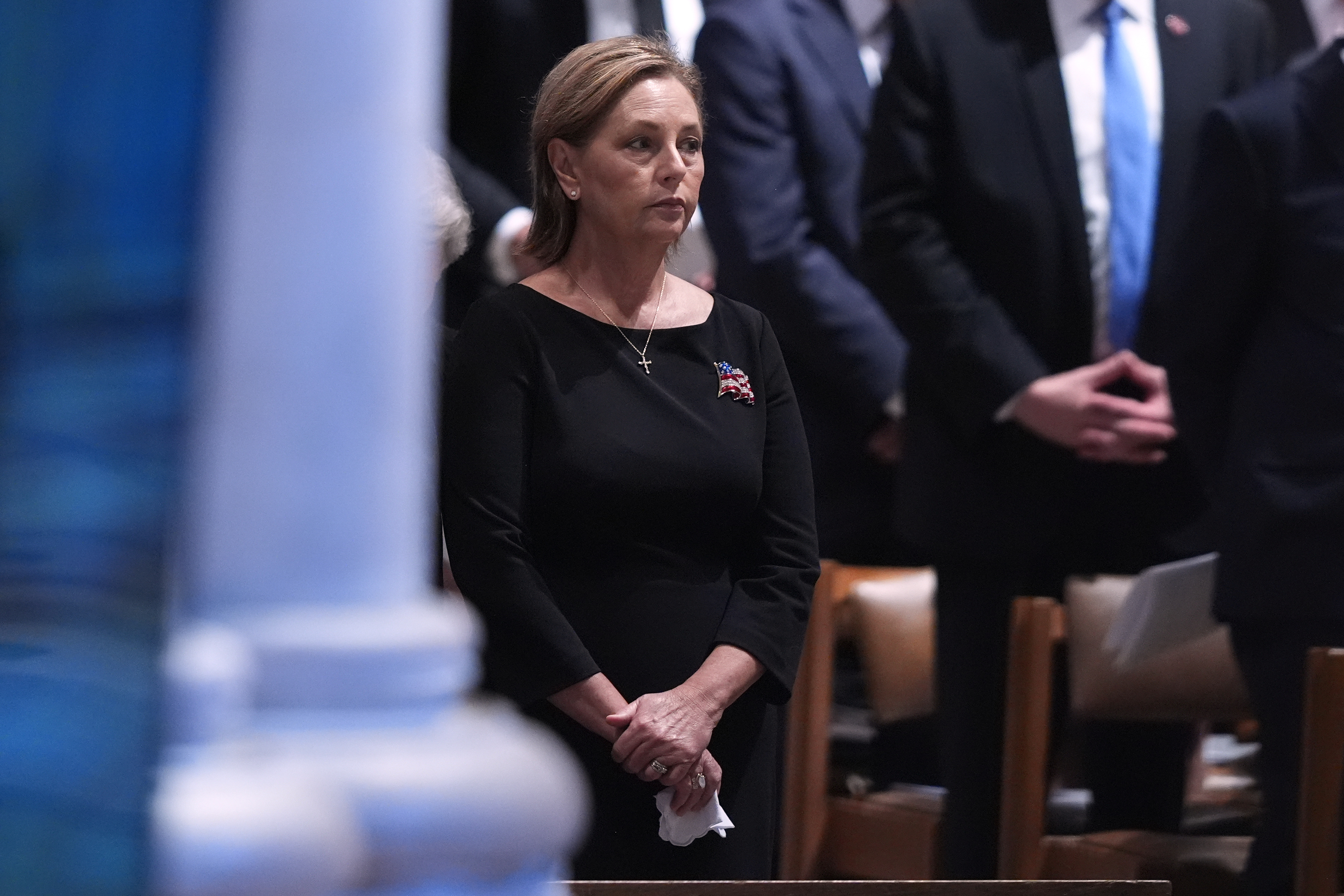 Sen. Darline Graham, R-S.C., the sister of the late Sen. Lindsey Graham, R-S.C., during the funeral for her brother, Tuesday July 28, 2026, at the Washington National Cathedral in Washington. (AP Photo/Jacquelyn Martin)