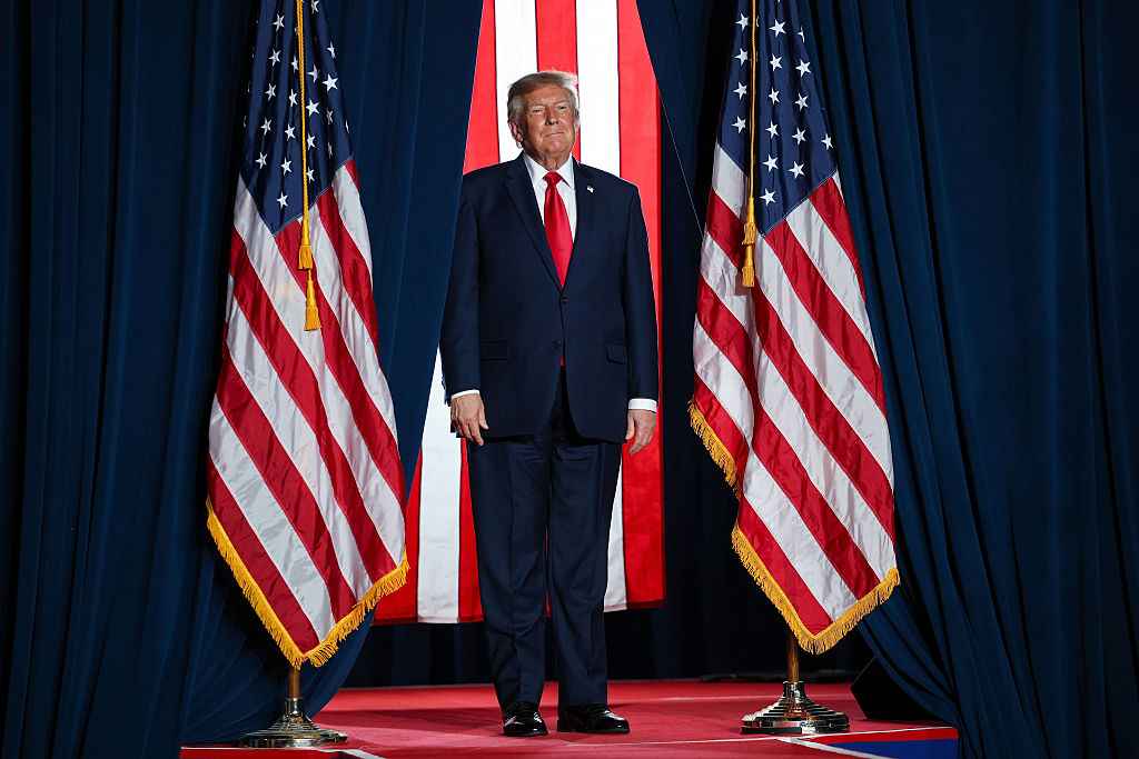 SAN ANTONIO, TEXAS - OCTOBER 07: U.S. President Donald Trump walks out on stage to speak during a campaign rally at the Freeman Coliseum on October 07, 2026 in San Antonio, Texas. On his third trip to the state in the last 30 days, Trump is visiting Texas to campaign for Republican candidates, including Senate candidate and Texas Attorney General Ken Paxton, ahead of the midterm elections. (Photo by Win McNamee/Getty Images)