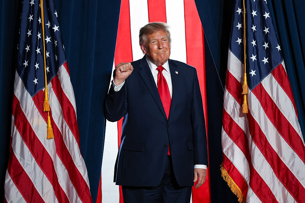 SAN ANTONIO, TEXAS - OCTOBER 07: U.S. President Donald Trump walks out on stage to speak during a campaign rally at the Freeman Coliseum on October 07, 2026 in San Antonio, Texas. On his third trip to the state in the last 30 days, Trump is visiting Texas to campaign for Republican candidates, including Senate candidate and Texas Attorney General Ken Paxton, ahead of the midterm elections. (Photo by Win McNamee/Getty Images)
