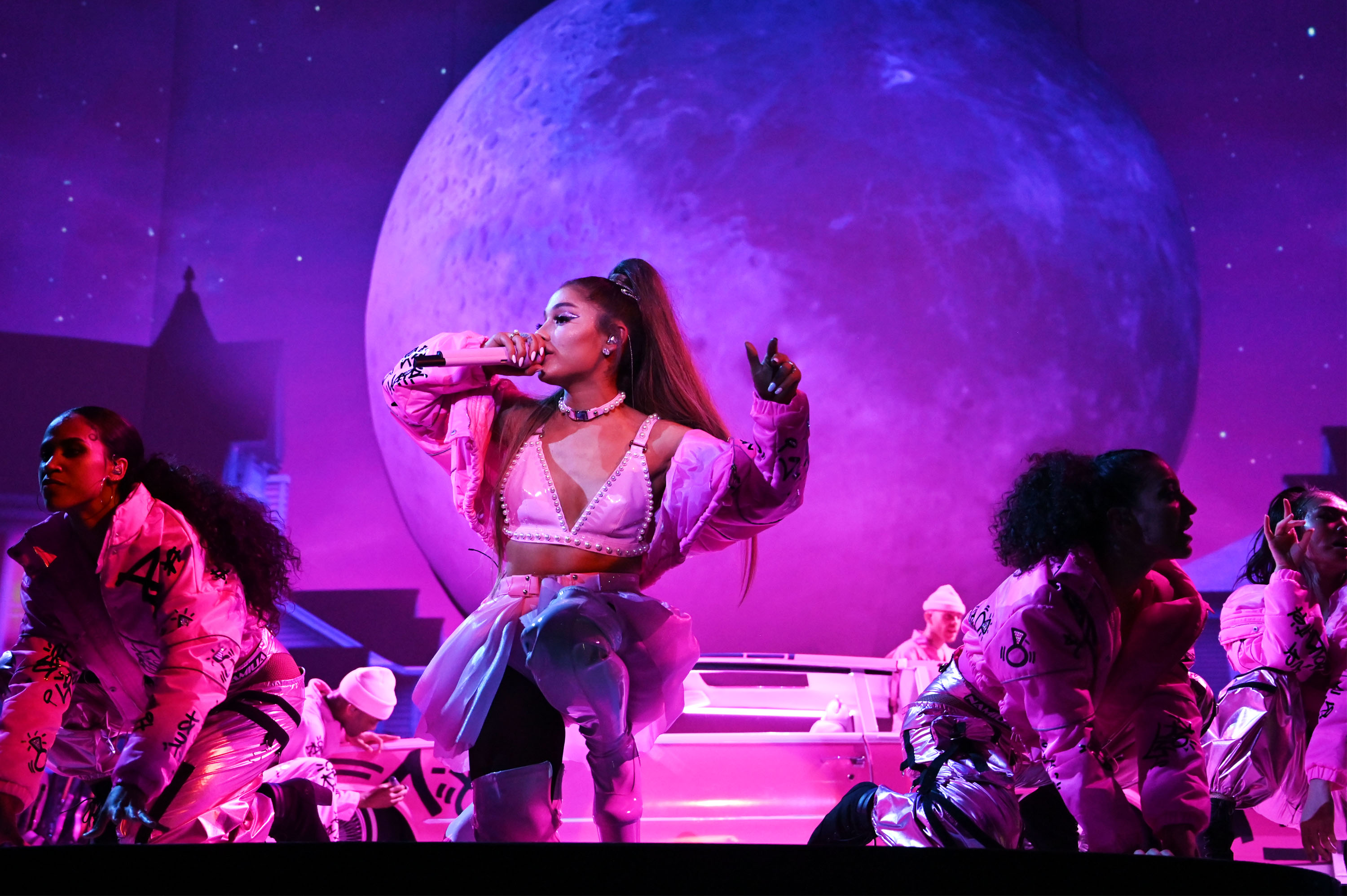 ALBANY, NEW YORK - MARCH 18: Ariana Grande performs onstage during the Sweetener World Tour - Opening Night at Times Union Center on March 18, 2019 in Albany, New York. (Photo by Kevin Mazur/Getty Images for Ariana Grande)