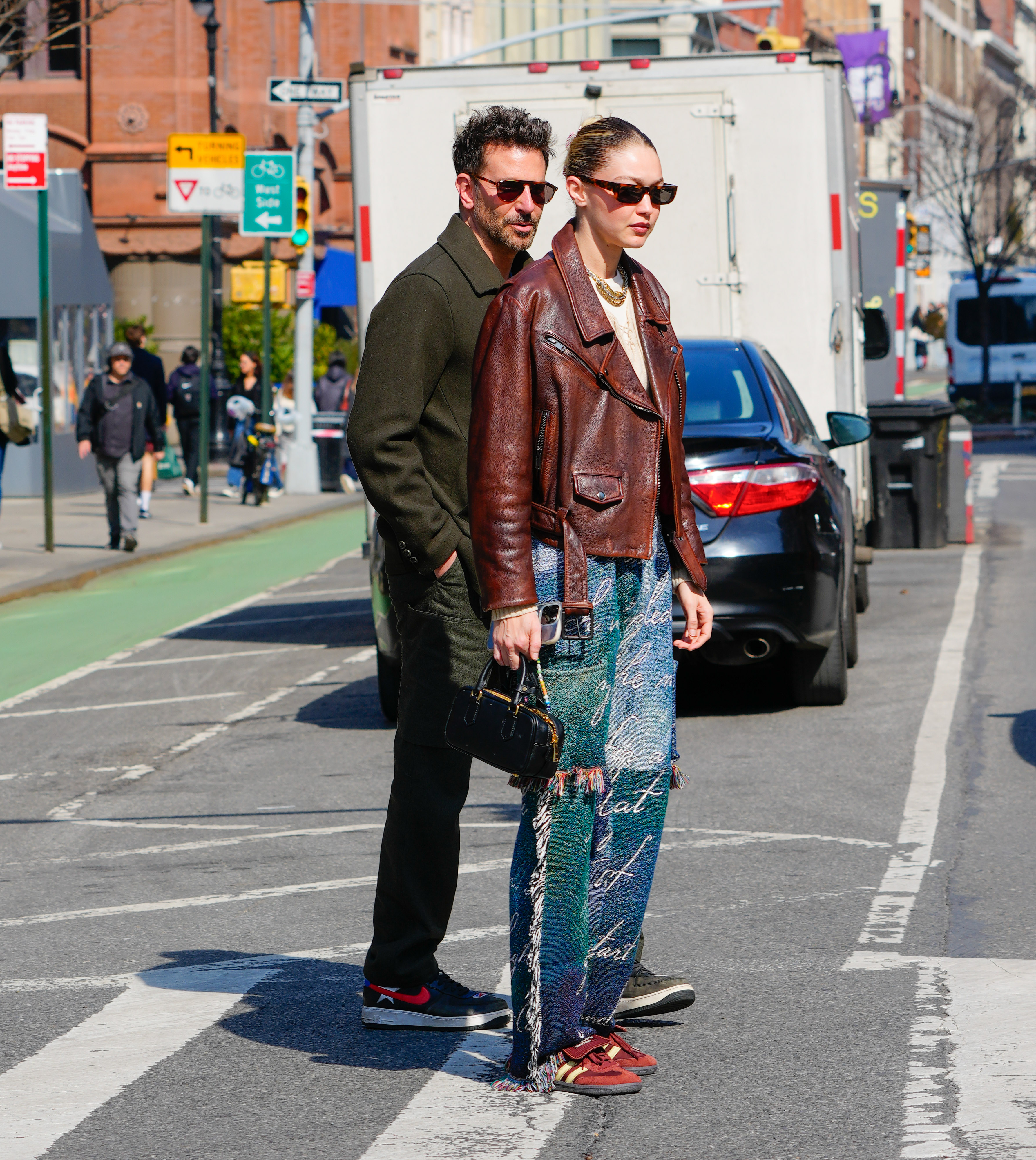 NEW YORK, NEW YORK - FEBRUARY 27: Gigi Hadid and Bradley Cooper are seen on February 27, 2024 in New York City. (Photo by Gotham/GC Images)