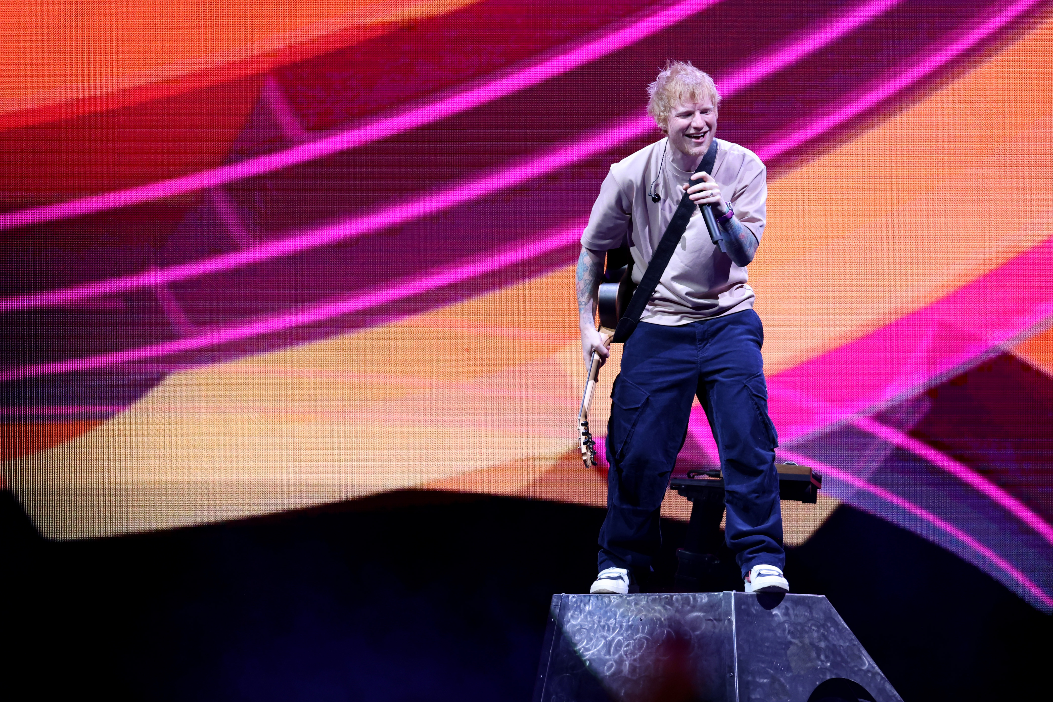 BOSTON, MASSACHUSETTS - DECEMBER 14: Ed Sheeran performs during iHeartRadio KISS108's Jingle Ball 2025 Presented By Capital One at TD Garden on December 14, 2025 in Boston, Massachusetts. (Photo by Scott Eisen/Getty Images for iHeartRadio)