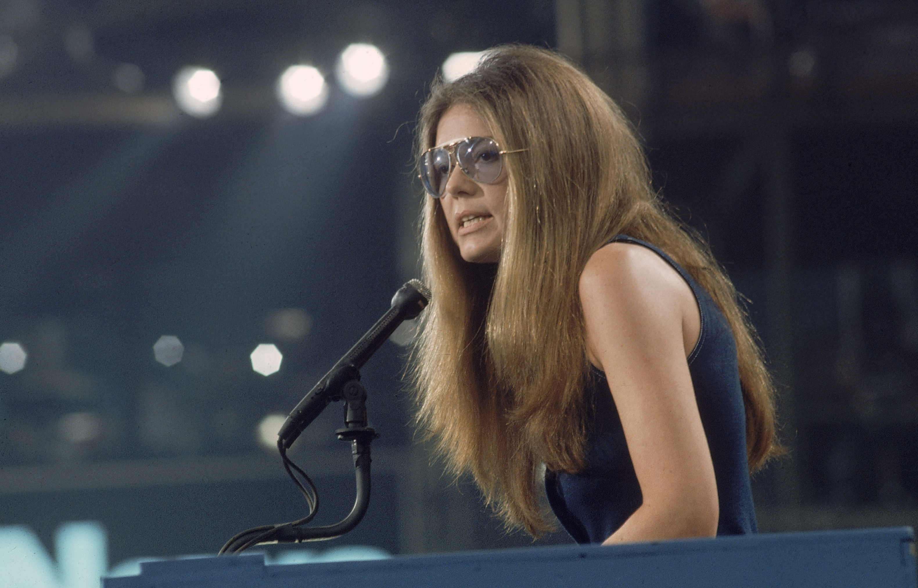 Feminist Gloria Steinem speaking at Democratic National Convention.    (Photo by John Olson/Getty Images)