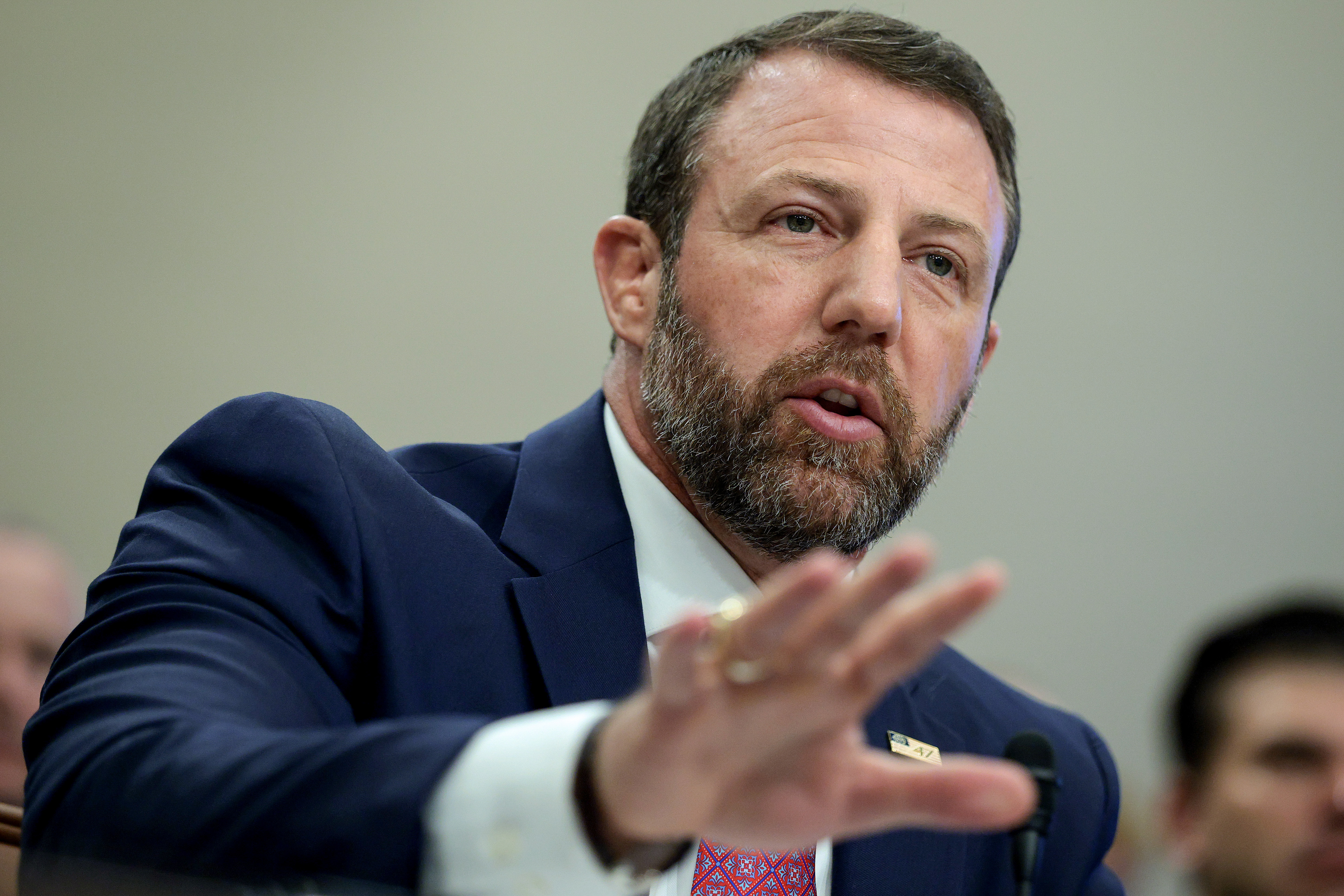 WASHINGTON, DC - JUNE 25: U.S. Homeland Security Secretary Markwayne Mullin testifies before the House Appropriations Homeland Security Subcommittee in the Rayburn House Office Building on Capitol Hill on June 25, 2026 in Washington, DC. Mullin answered subcommittee members' questions about his department's FY2027 budget. FEMA disaster assistance, detainee deaths in immigration detention and other subjects. (Photo by Chip Somodevilla/Getty Images)