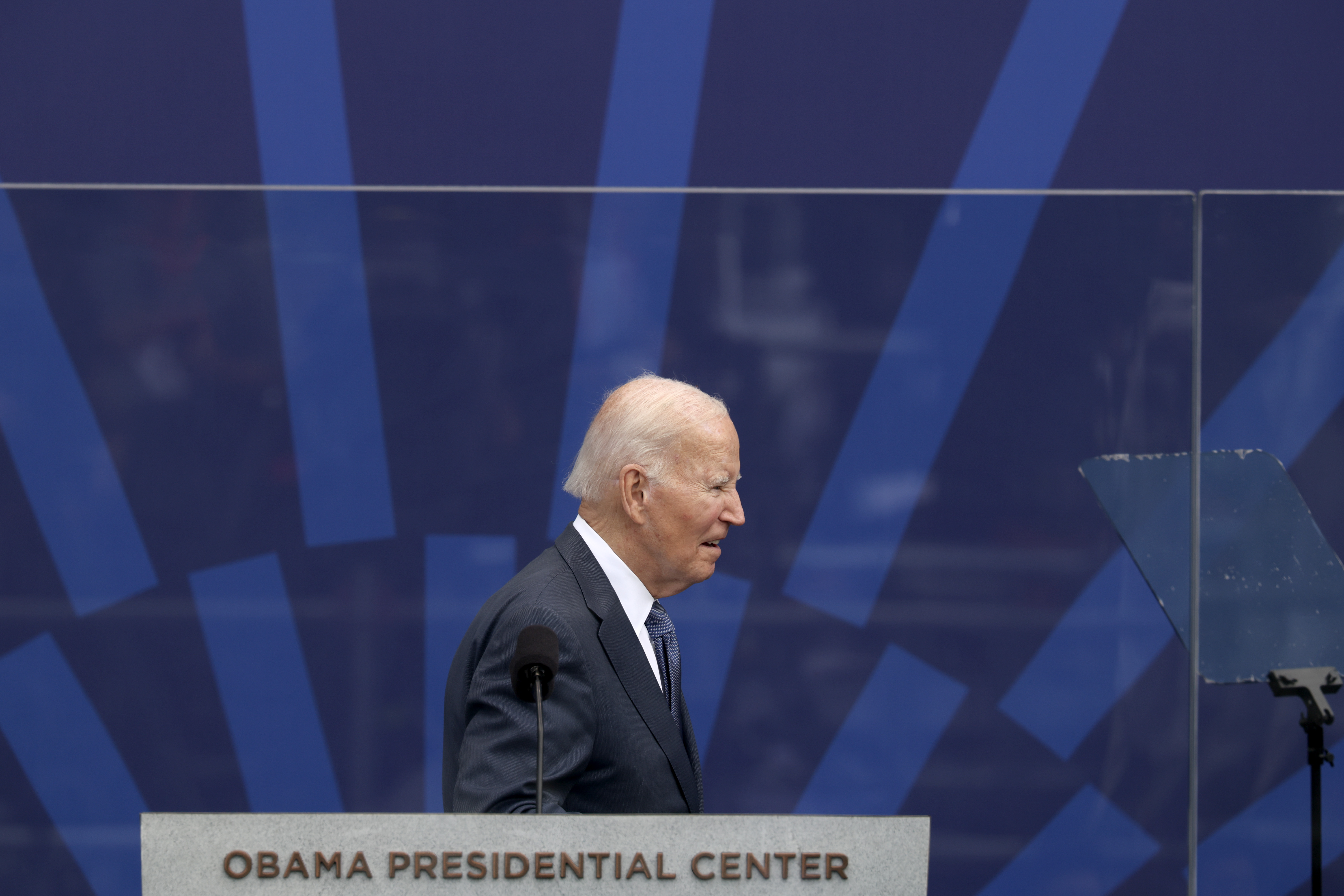 CHICAGO, ILLINOIS - JUNE 18: Former U.S. President Joe Biden attends the dedication ceremony for the opening of the Barack Obama Presidential Center in John Lewis Plaza on June 18, 2026 in Chicago, Illinois. Barack Obama served as the 44th president of the United States from 2009 to 2017 and was the first African American to hold the office. (Photo by Scott Olson/Getty Images)