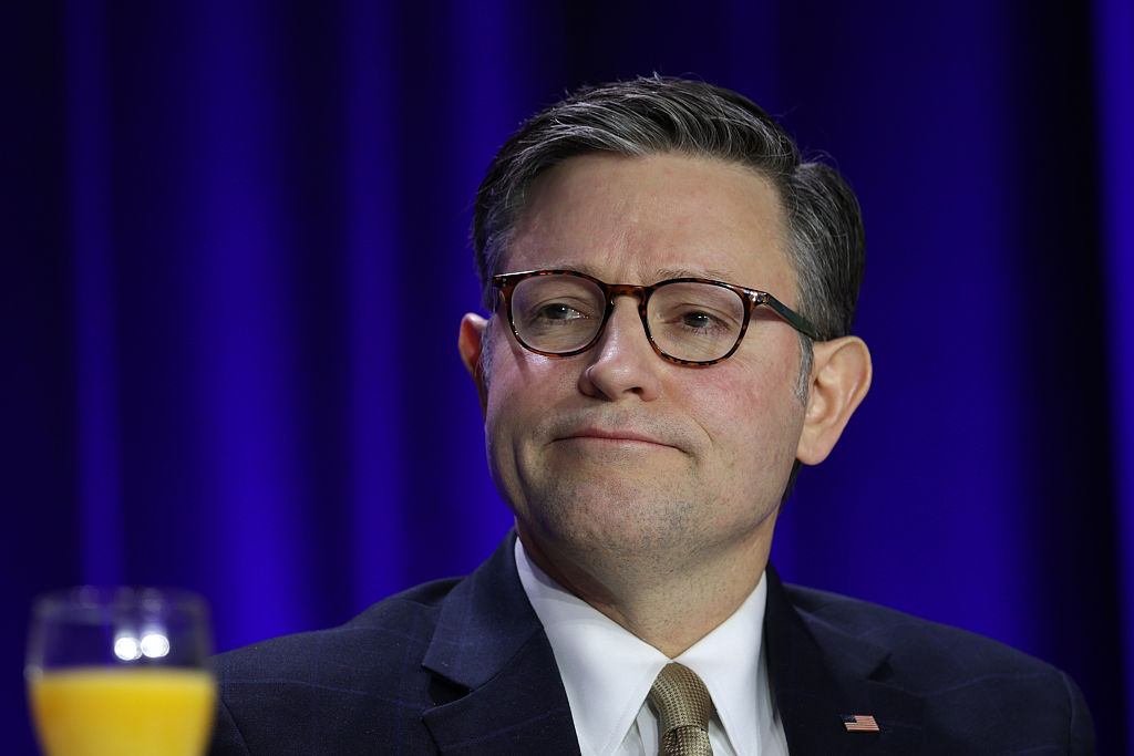 WASHINGTON, DC - FEBRUARY 05:  Speaker of the House Mike Johnson (R-LA) attends the 74th annual National Prayer Breakfast at the Washington Hilton on February 5, 2026 in Washington, DC. President Trump is joined by bipartisan Congressional members, business, and religious leaders to pray for the nation. (Photo by Alex Wong/Getty Images)