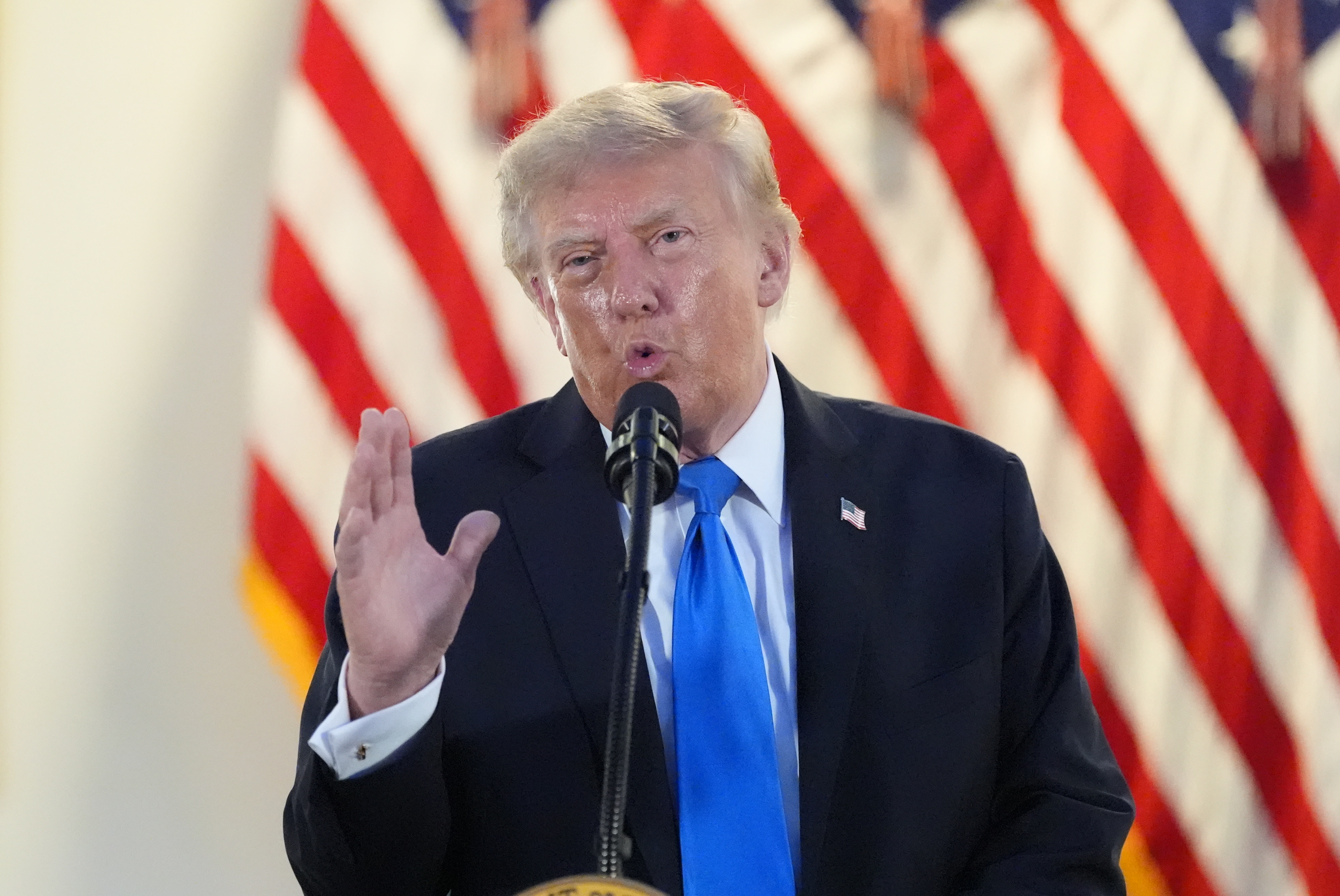 President Donald Trump speaks during an event with Republican lawmakers in the Rose Garden of the White House, Wednesday, Sept. 2, 2026, in Washington. (AP Photo/Alex Brandon)