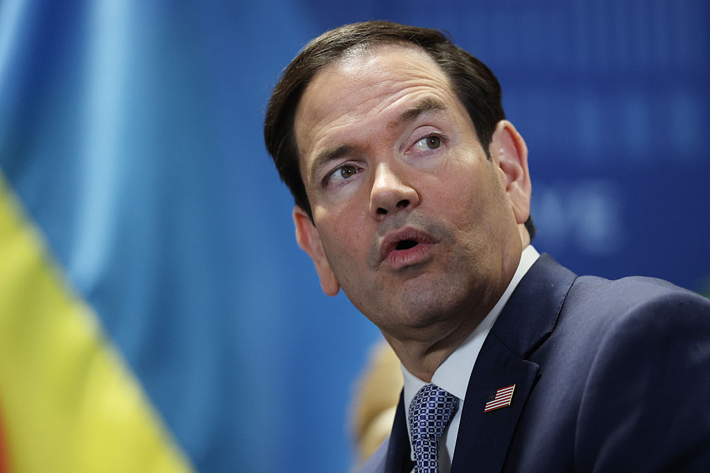 ANKARA, TURKEY - JULY 08:  Marco Rubio, U.S Secretary of State looks on as U.S. President Donald Trump meets with Volodymyr Zelenskyy, President of Ukraine for bilateral talks at Beştepe Presidential Compound during the NATO Summit on July 08, 2026 in Ankara, Turkey. Leaders from NATO's 32 countries, plus NATO allies like Ukraine, gathered in the Turkish capital to discuss a range of issues involving spending targets, defense industrial production, and support for Ukraine, among other topics. (Photo by Win McNamee/Getty Images)