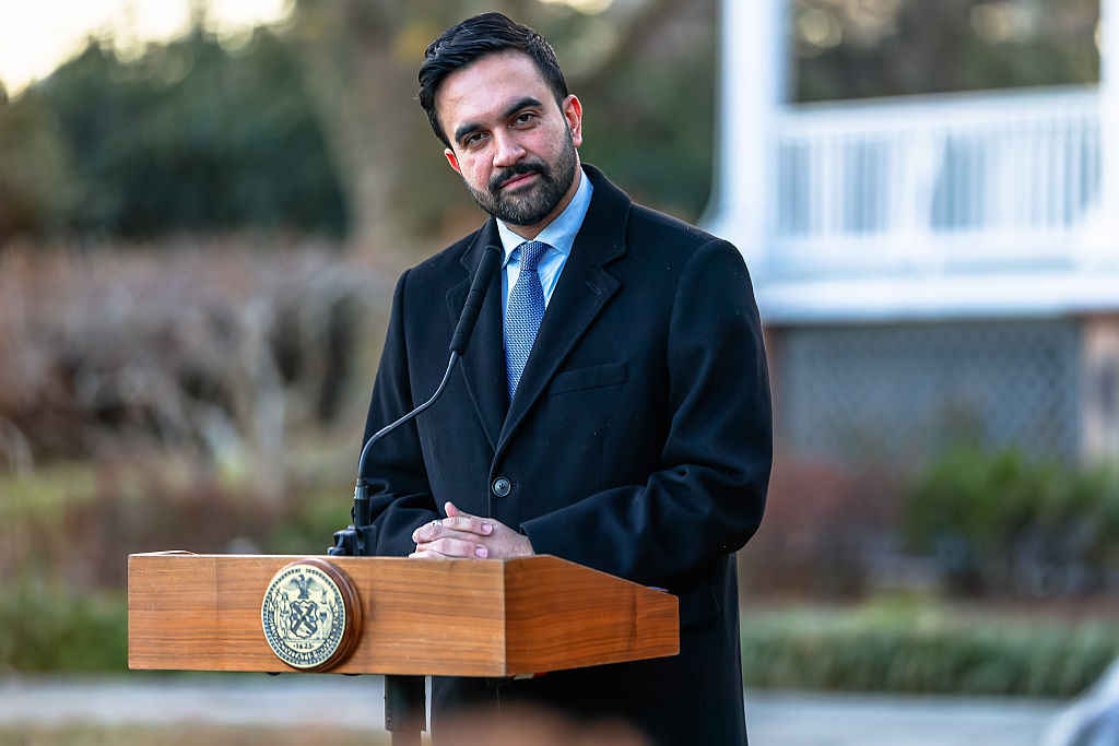 NEW YORK, NEW YORK - JANUARY 12: Mayor Zohran Mamdani speaks at a press conference during moving day at Gracie Mansion on January 12, 2026 in New York City. Mayor Mamdani and his wife Rama Duwaji have moved from their one-bedroom Queens apartment to Gracie Mansion on the Upper East Side of Manhattan. Gracie Mansion has housed most of New York City's mayors for decades. (Photo by Michael M. Santiago/Getty Images)