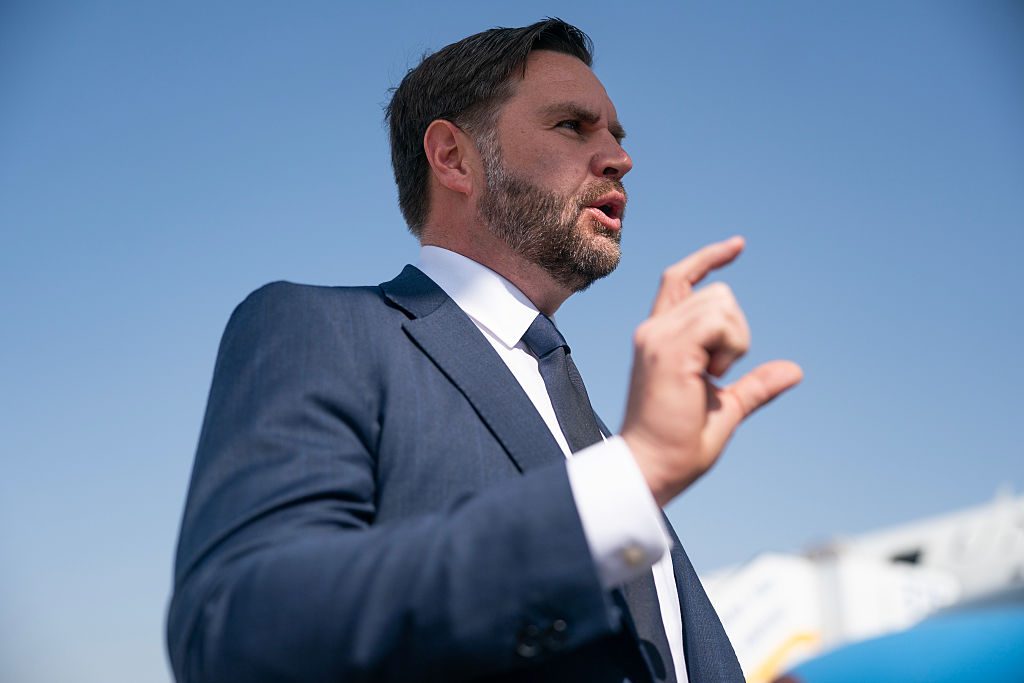 U.S. Vice President JD Vance speaks to members of the media before boarding Air Force Two en route to Washington, D.C., at Ben Gurion Airport in Tel Aviv on Thursday, October 23, 2025. Nathan Howard for The New York Times