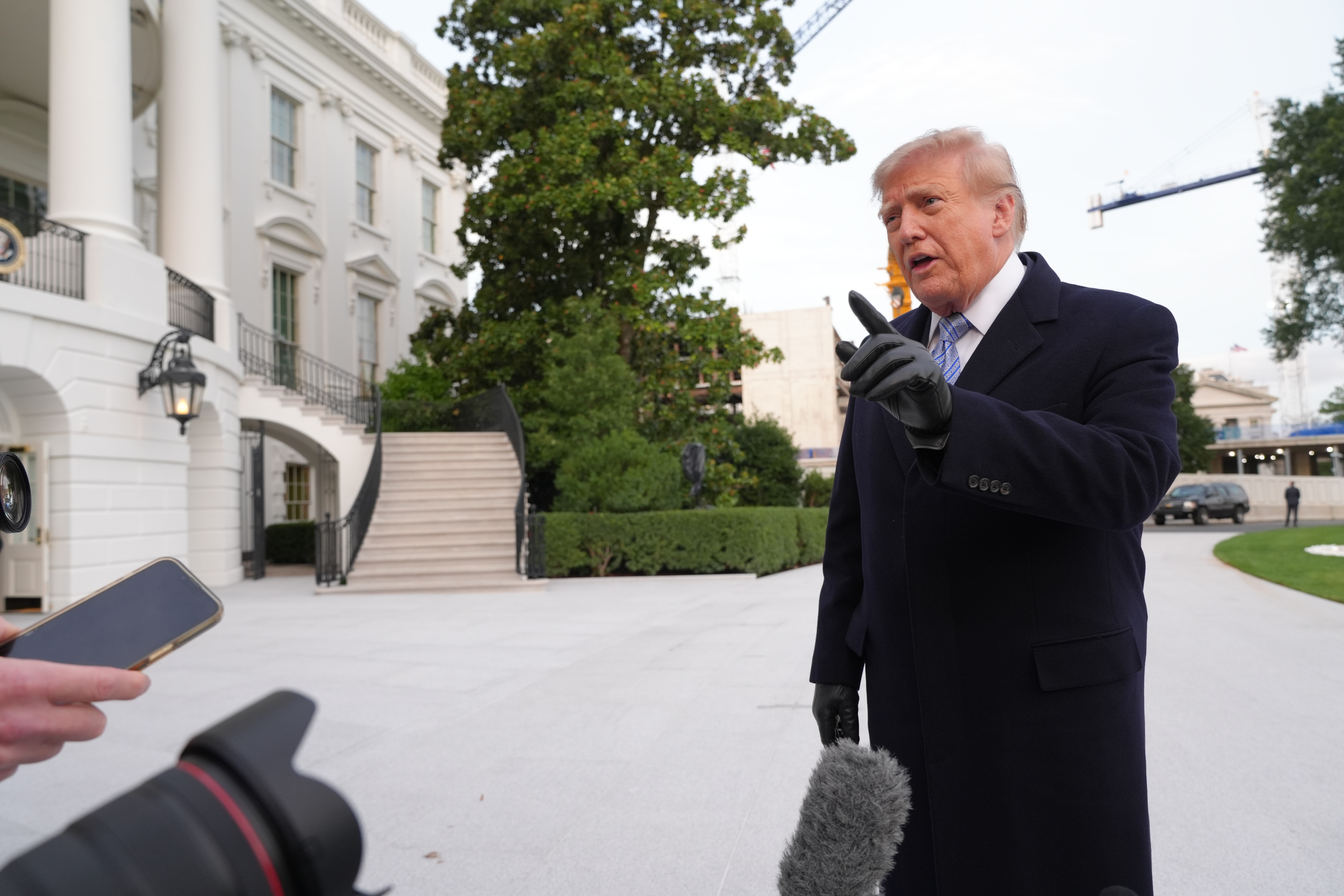 President Donald Trump speaks on the South Lawn of the White House, Wednesday Sept. 23, 2026, in Washington, after greeting China's President Xi Jinping at Joint Base Andrews. (AP Photo/Jacquelyn Martin)