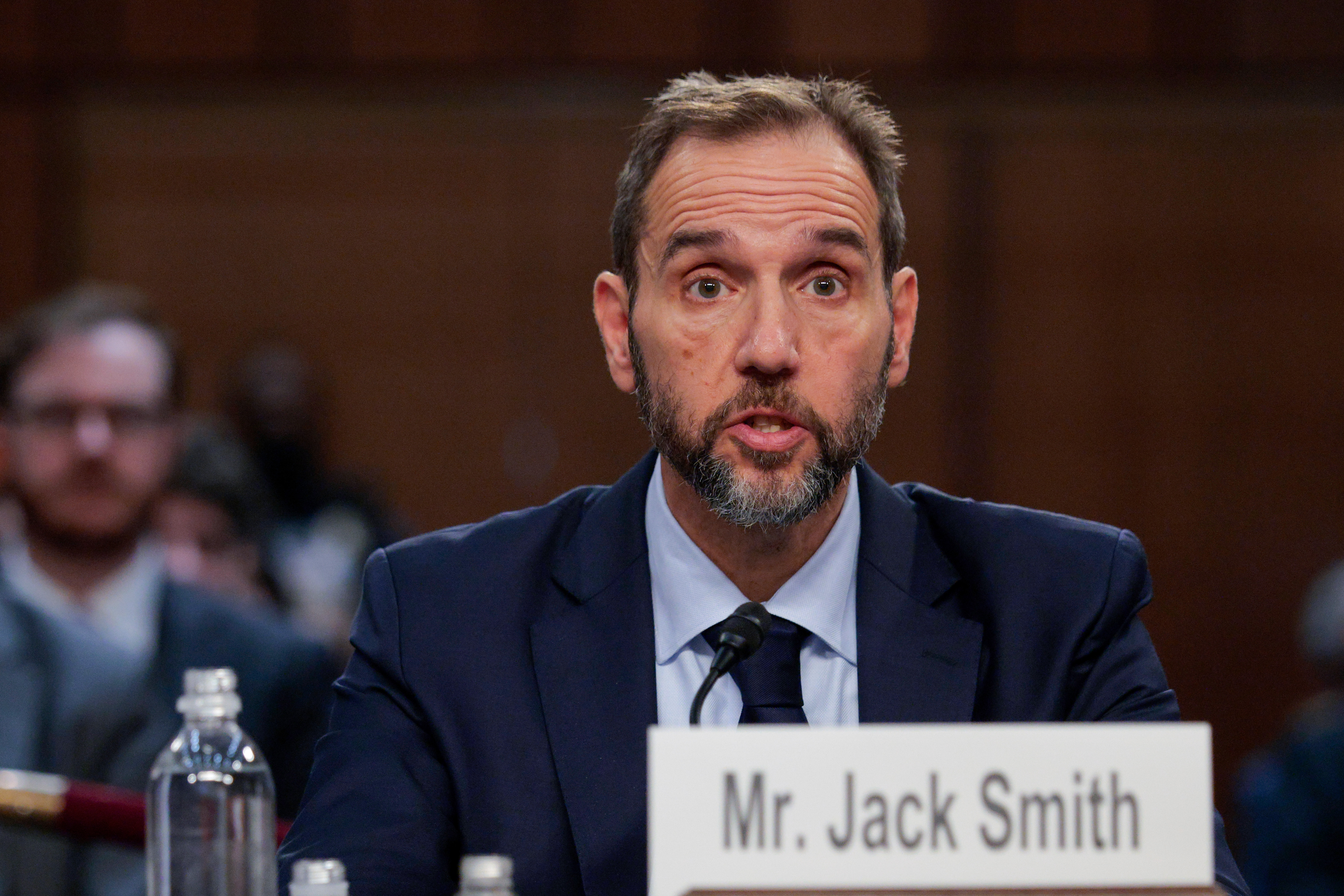 WASHINGTON, DC - SEPTEMBER 29: Former Special Counsel Jack Smith testifies during a hearing before the Senate Judiciary Committee in the Hart Senate Office Building on September 29, 2026 in Washington, DC. The committee is holding the hearing to examine Smith's probe into Donald Trump. (Photo by Chip Somodevilla/Getty Images)