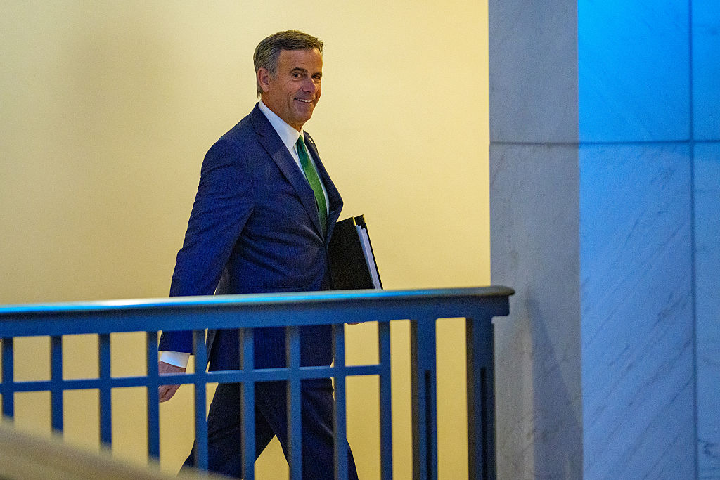 WASHINGTON, DC - DECEMBER 9: CIA Director John Ratcliffe arrives for a closed-door meeting with lawmakers on Capitol Hill on December 9, 2025 in Washington, DC. Top leaders from both parties in the House and Senate, known as the