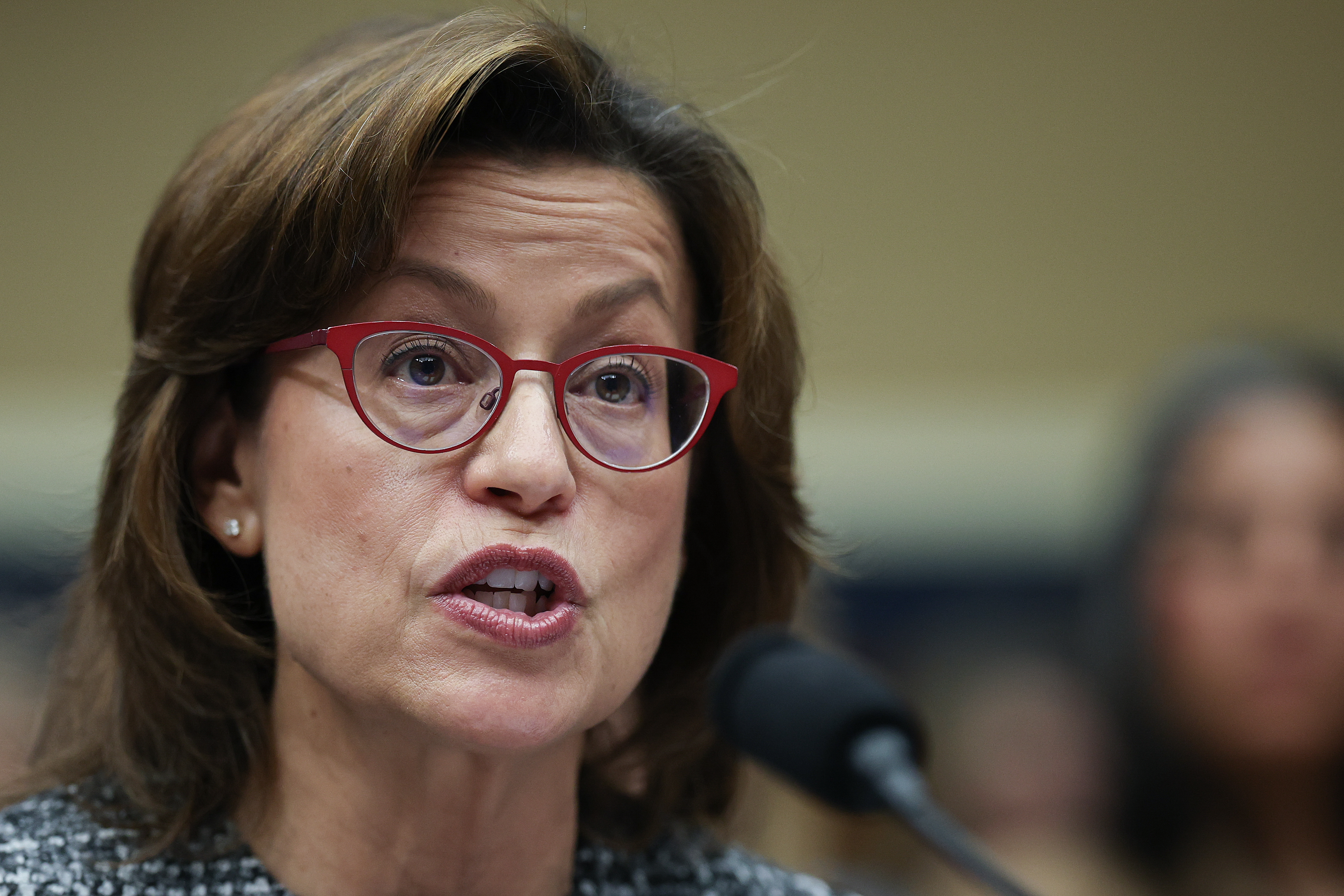 WASHINGTON, DC - JANUARY 14: Federal Communications Commission (FCC) Commissioner Anna Gomez testifies before the House Energy and Commerce Committee in the Rayburn House Office Building on January 14, 2026 in Washington, DC. The committee heard testimony on oversight of the Federal Communications Commission.  (Photo by Win McNamee/Getty Images)