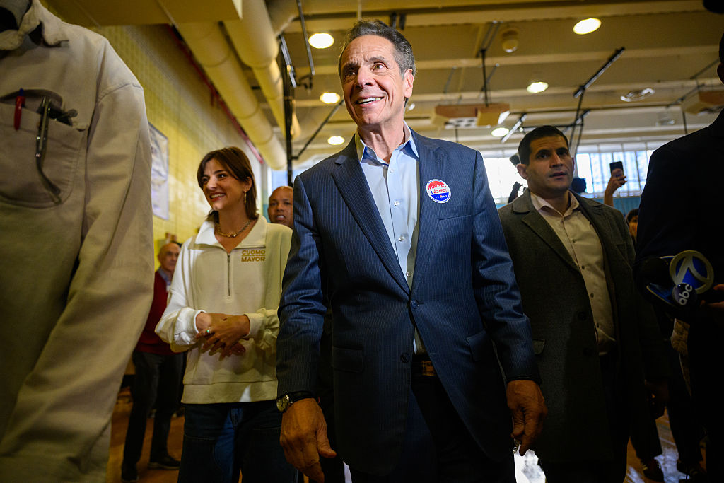 NEW YORK, NEW YORK - NOVEMBER 04: New York Independent mayoral candidate, former New York Gov. Andrew Cuomo arrives to vote on election day at The High School of Art and Design on November 04, 2025 in New York City. Voters are deciding who will replace Mayor Eric Adams between front runner Democratic candidate Zohran Mamdani, independant Andrew Cuomo and Republican Curtis Sliwa. More than 735,000 people have voted early, according to the Board of Elections, more than four times as many as in the 2021 contest. This election also has other city offices on the ballot, as well as six proposals. (Photo by Alexi J. Rosenfeld/Getty Images)