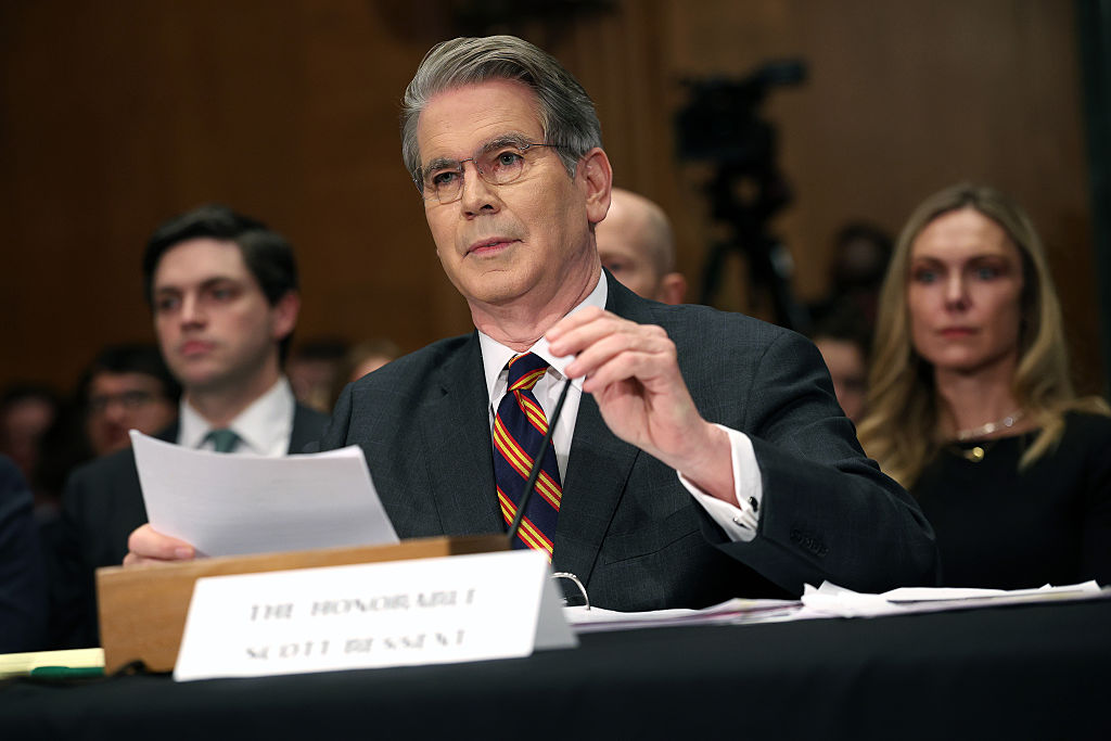 WASHINGTON, DC - FEBRUARY 05: U.S. Treasury Secretary Scott Bessent testifies before the Senate Committee on Banking, Housing, and Urban Affairs in the Dirksen Senate Office Building on February 05, 2026 in Washington, DC. The Committee met to hear testimony on the Financial Stability Oversight Council’s Annual Report to Congress. (Photo by Kevin Dietsch/Getty Images)