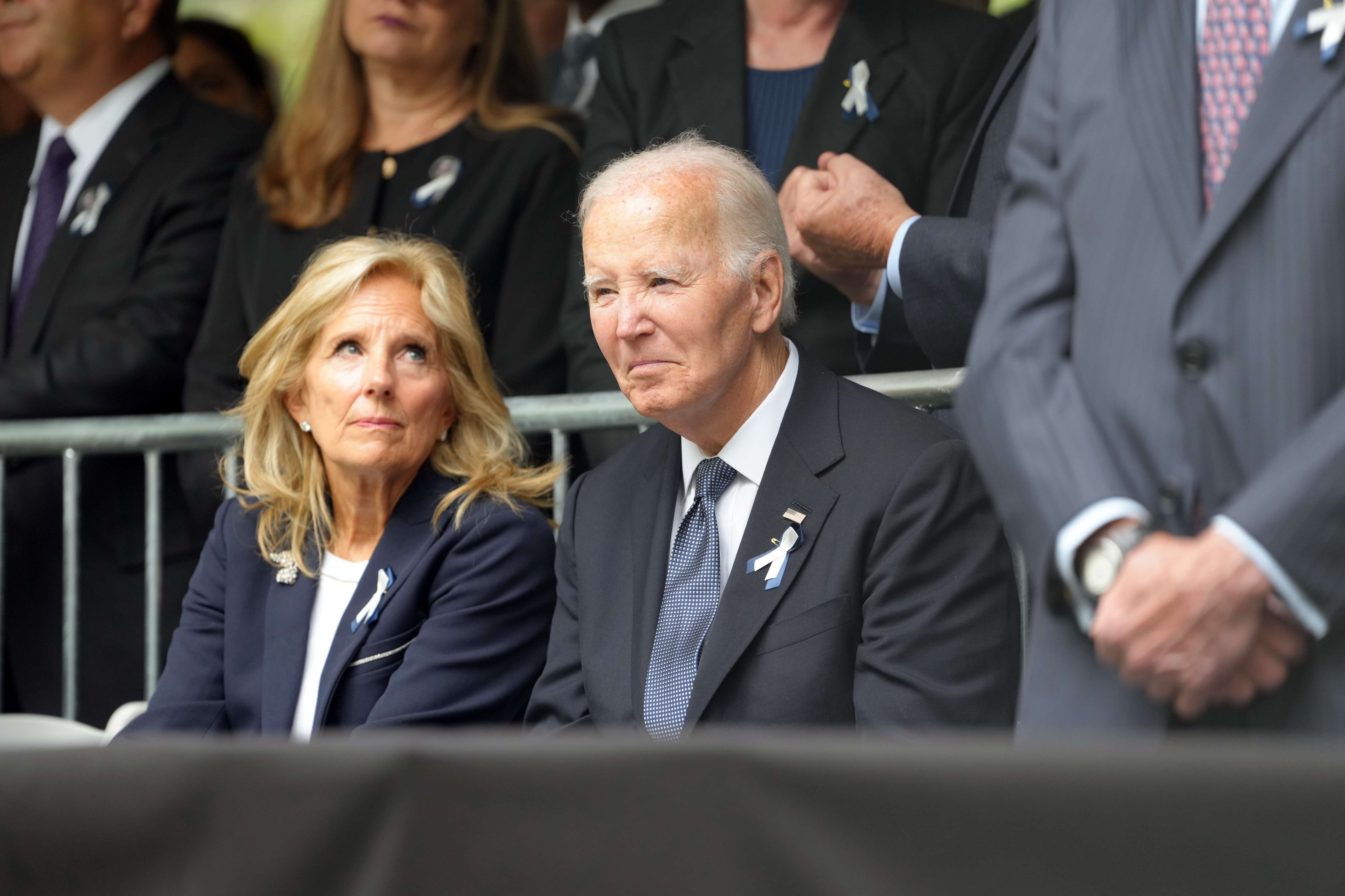 From left - Dr. Jill Biden and former President Joe Biden attend the 9/11 25th anniversary commemoration ceremony at the National 911 Memorial and Museum in New York on Friday, September 11, 2026.

(POOL PHOTO By Hiroko Masuike/The New York Times)