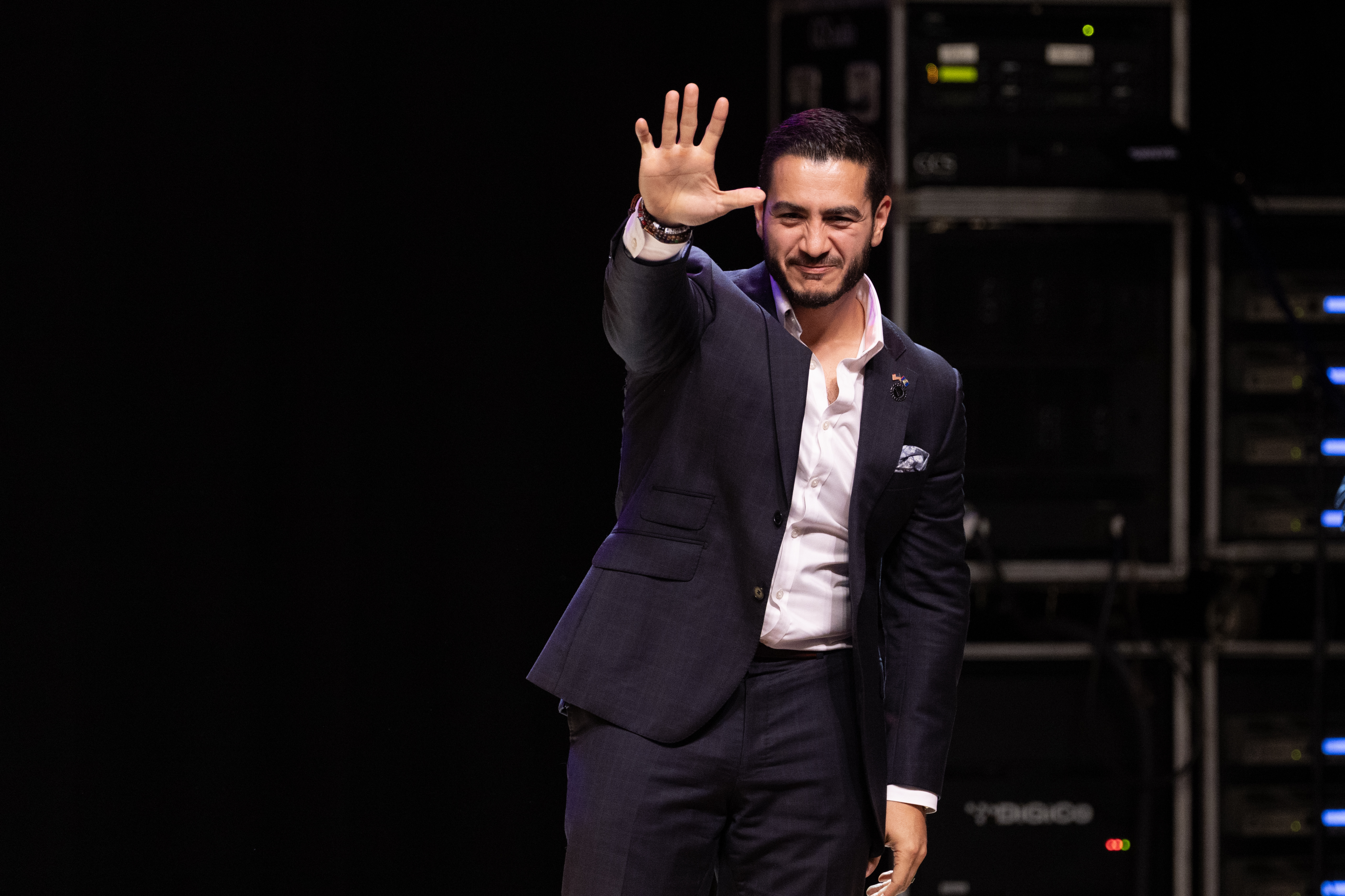 DETROIT, MICHIGAN - AUGUST 04: Democratic candidate for U.S. Senate Abdul El-Sayed speaks to supporters at an election-night rally at the Majestic Theatre on August 04, 2026 in Detroit, Michigan. El-Sayed's race against U.S. Rep. Haley Stevens in the state Democratic primary ended the night too close to call. (Photo by Scott Olson/Getty Images)