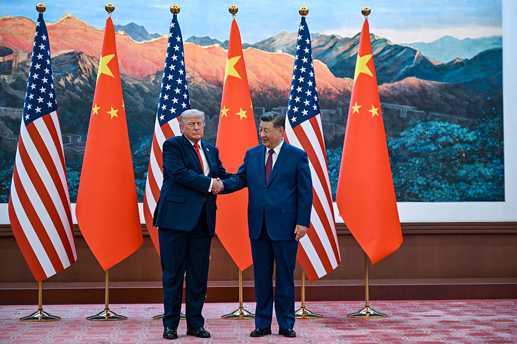 The scene as U.S. President Donald Trump participates in events at the Great Hall of the People and does a greeting with the President of the People’s Republic of China Xi Jinping May 14, 2026, in Beijing China during a trip focused on trade, regional security, and strengthening bilateral ties between the world’s two largest economies. The trip, part of a broader multi-nation tour, includes meetings with top Chinese officials to discuss economic cooperation and strategic interests. Kenny Holston/The New York Times