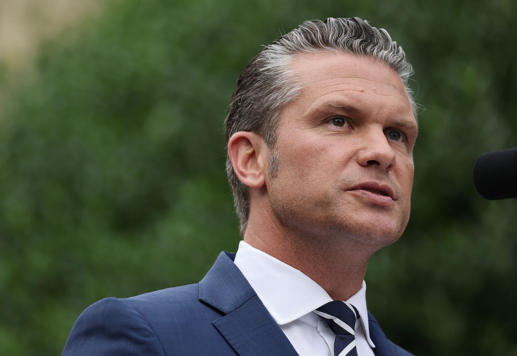 ARLINGTON, VIRGINIA - SEPTEMBER 11: Secretary of War Pete Hegseth speaks during a September 11th observance event in the courtyard of the Pentagon September 11, 2025 in Arlington, Virginia. Today marks the 24th anniversary of the 9/11 terror attacks that claimed the lives of nearly 3,000 people. (Photo by Win McNamee/Getty Images)