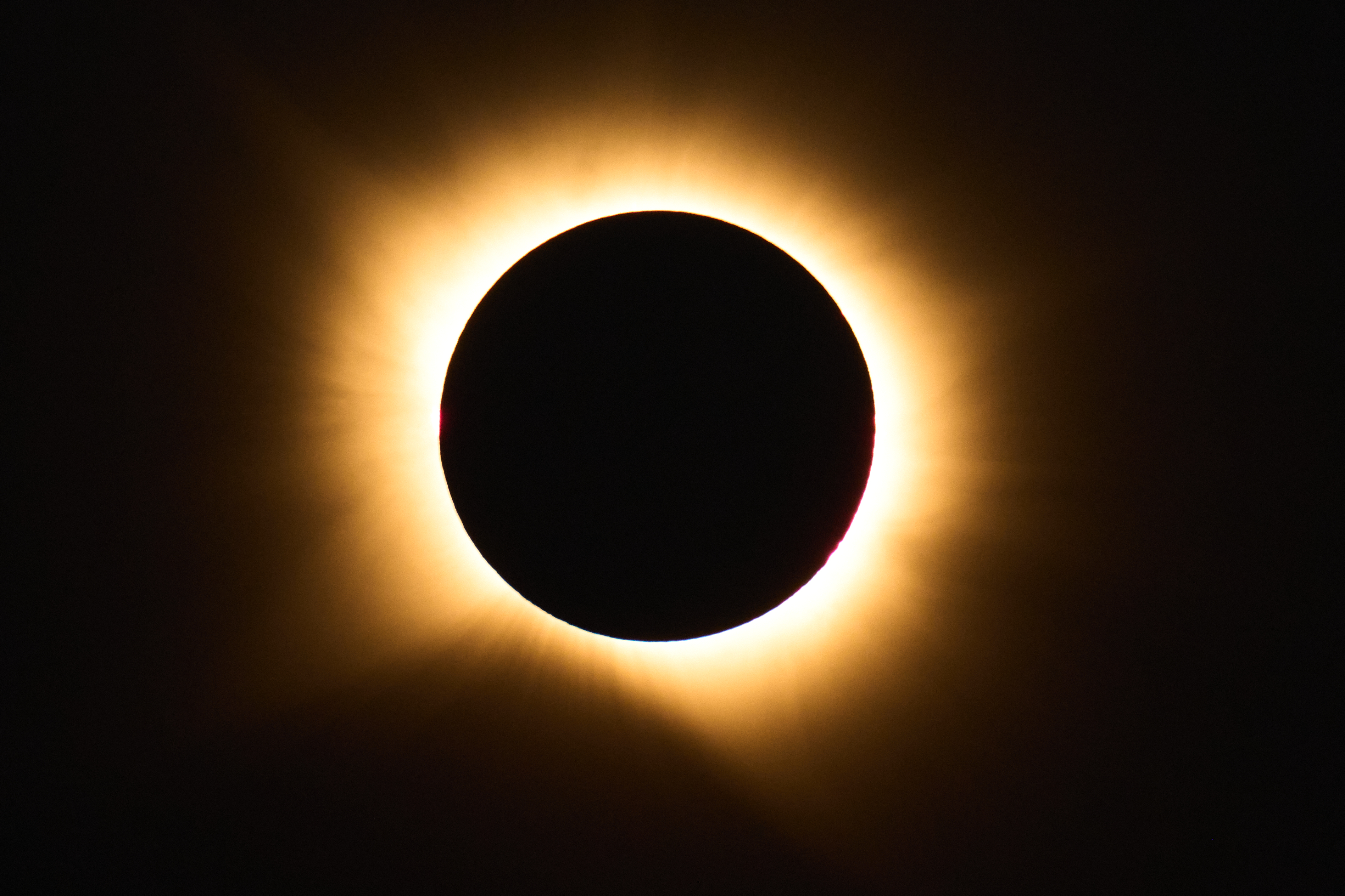 A total solar eclipse is seen from Berlanga de Duero, central Spain, Wednesday, Aug. 12, 2026. (AP Photo/Bernat Armangue)