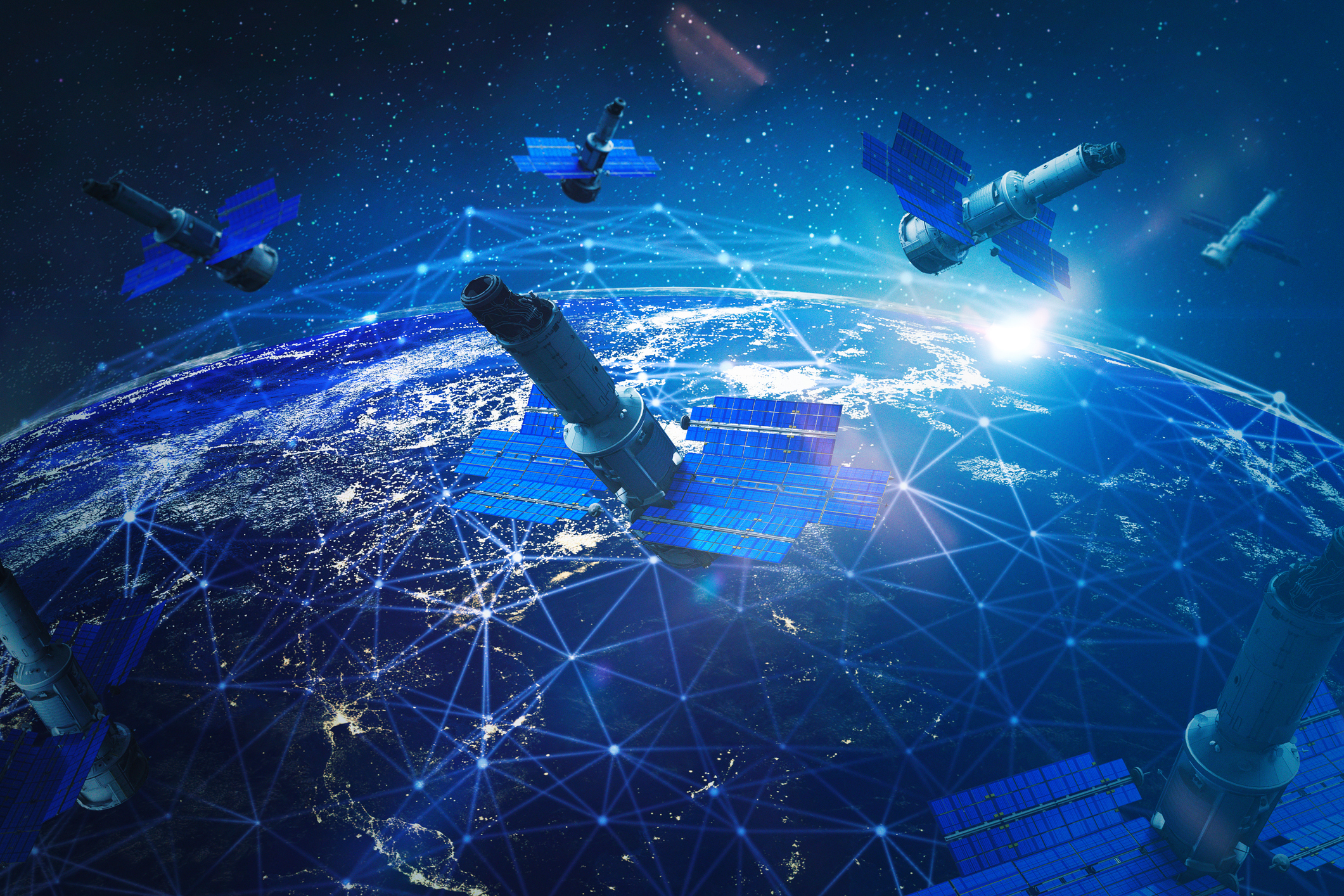 Satellites around Earth.