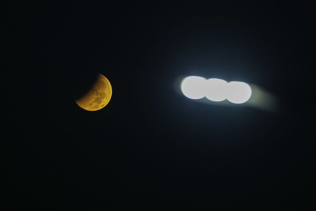 A partial lunar eclipse is seen on August 28, 2026 in Cairo, Egypt. (Photo by Sayed Hassan/Getty Images)